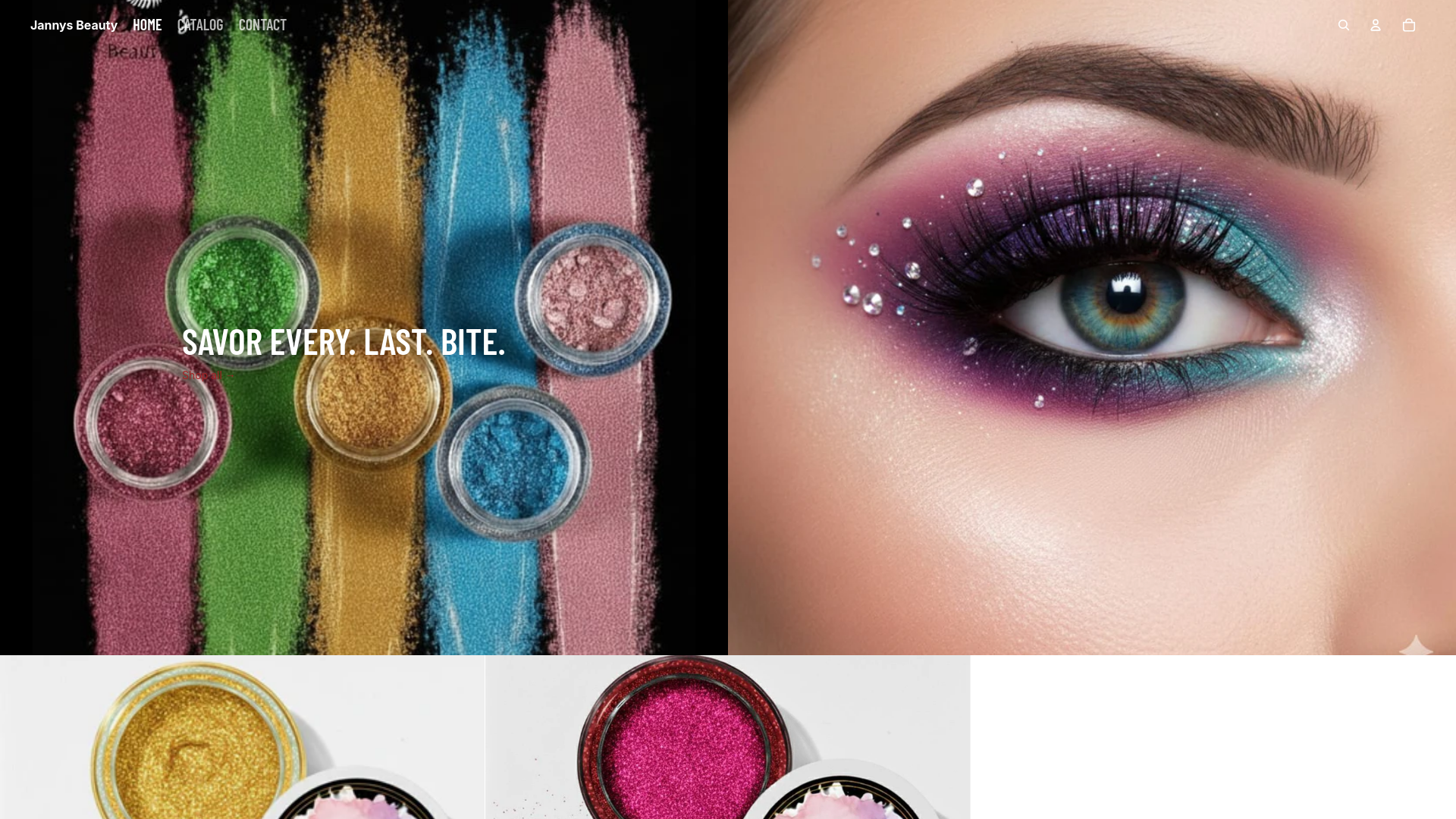 website screenshot of https://jannys.beauty/