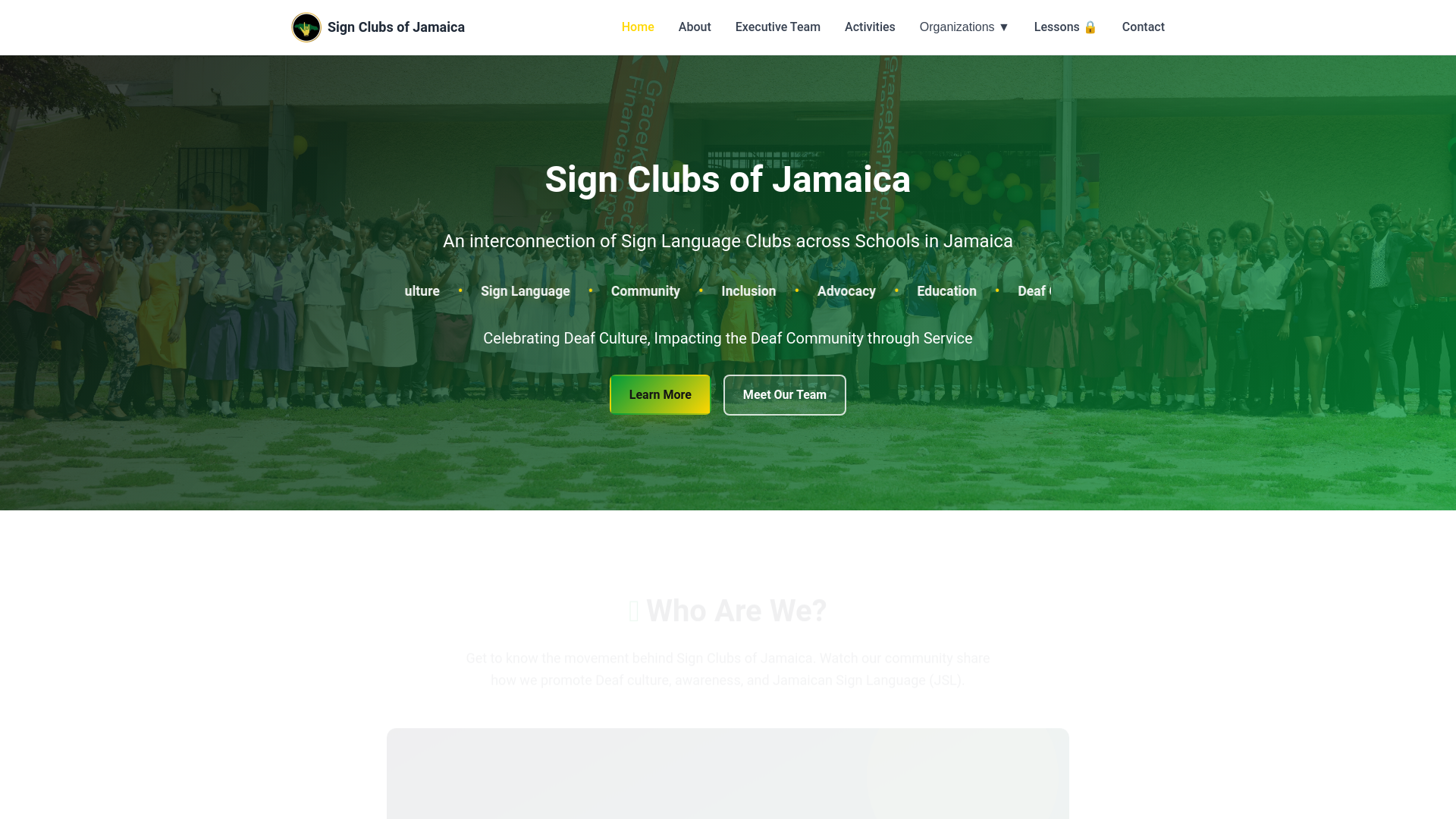 website screenshot of https://signclubsofjamaica.org/