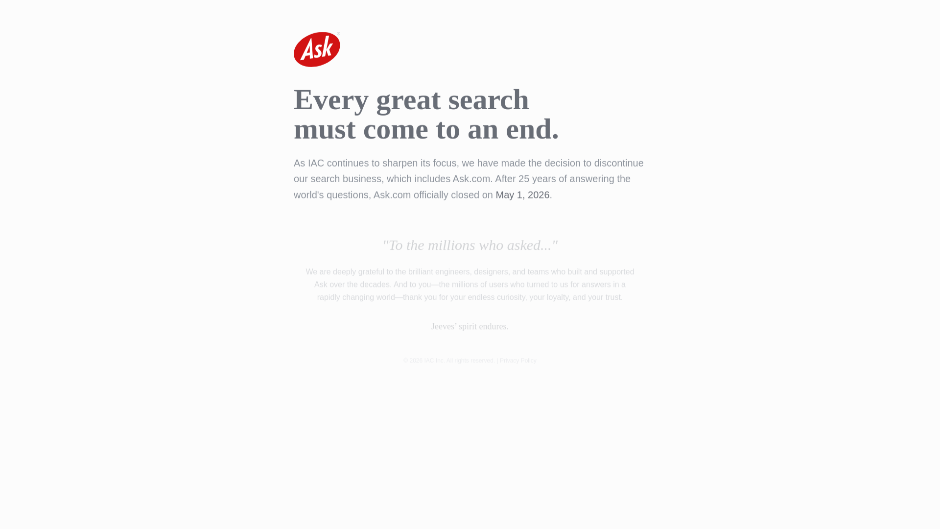 website screenshot of https://www.ask.com/