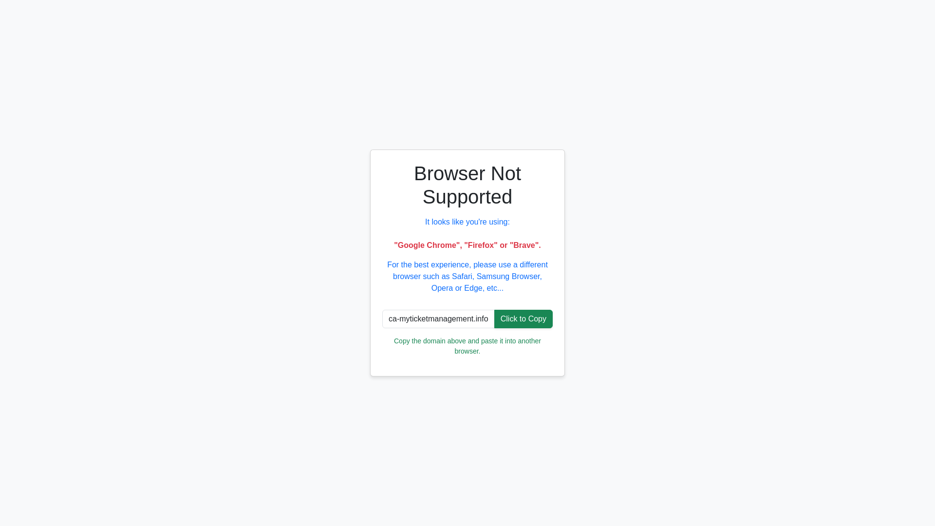 website screenshot of https://ca-myticketmanagement.info/