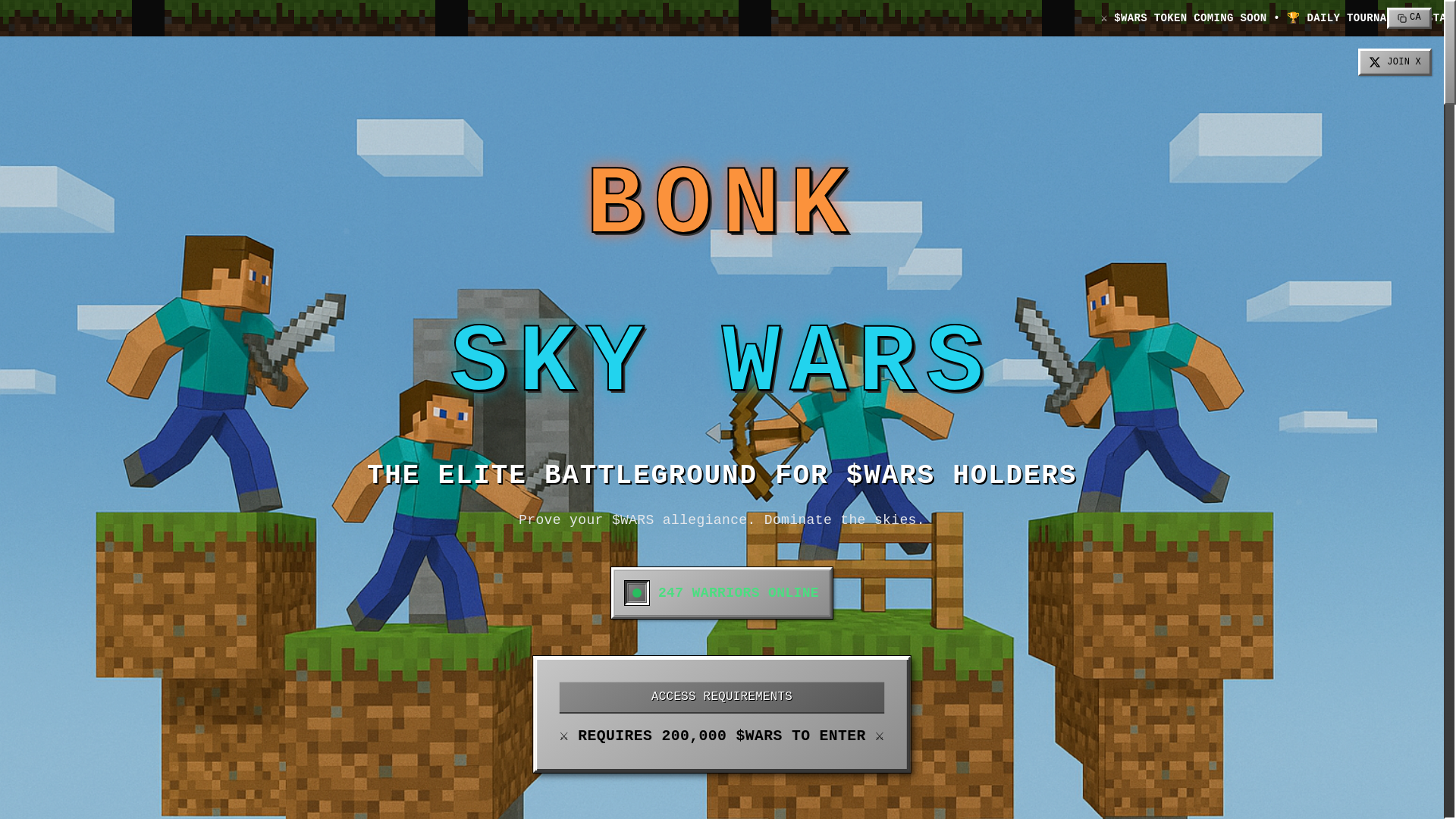 website screenshot of https://bonkskywars.fun/