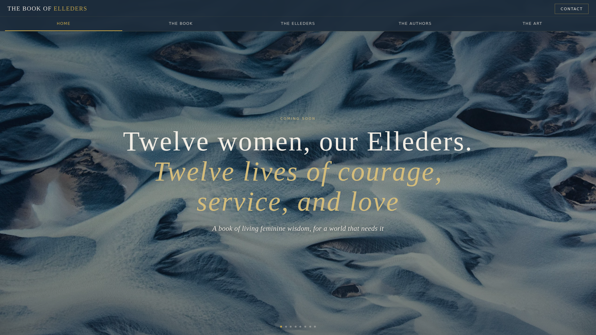 website screenshot of https://thebookofelleders.com/