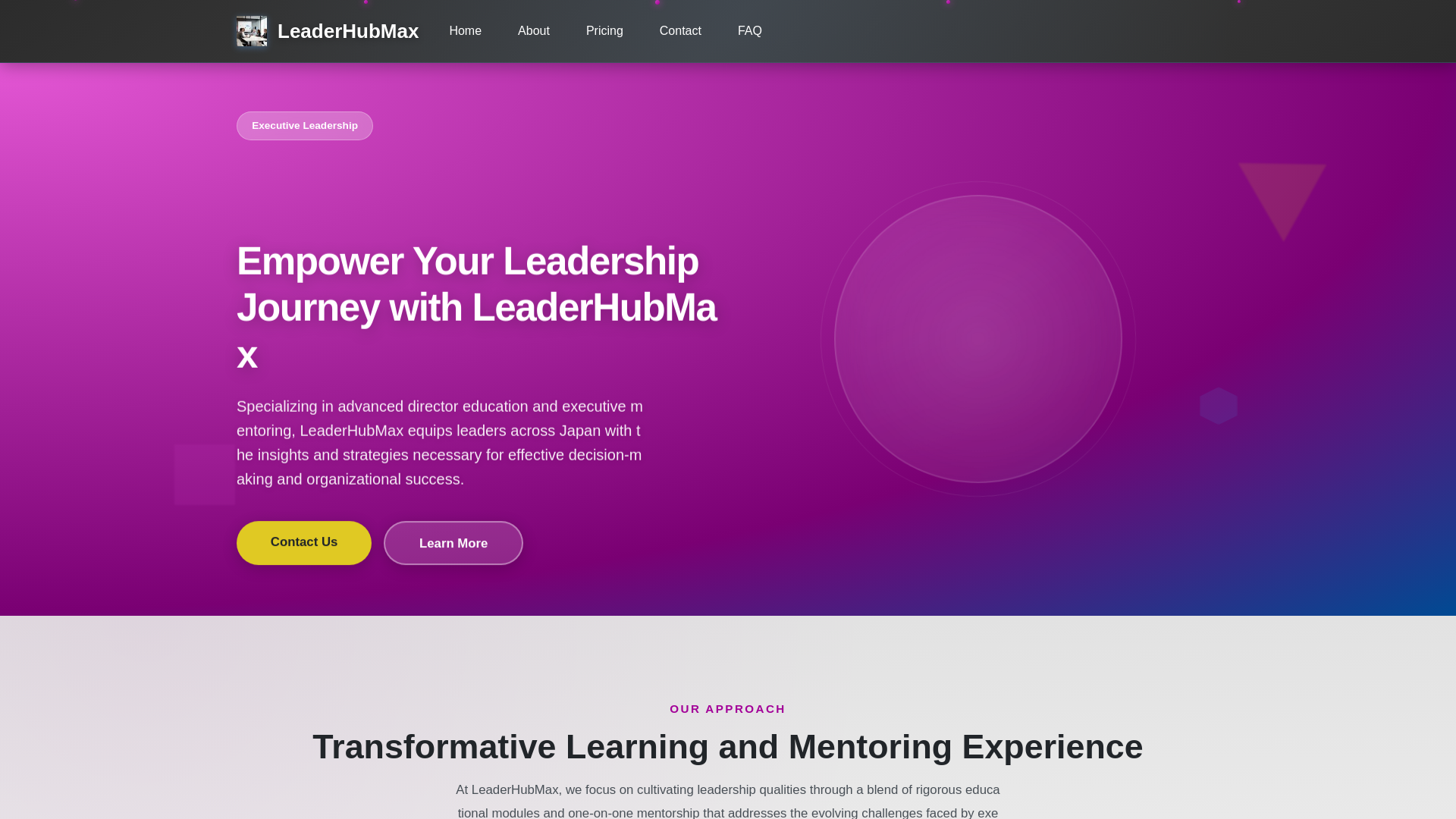 website screenshot of https://leaderhubmax.top/