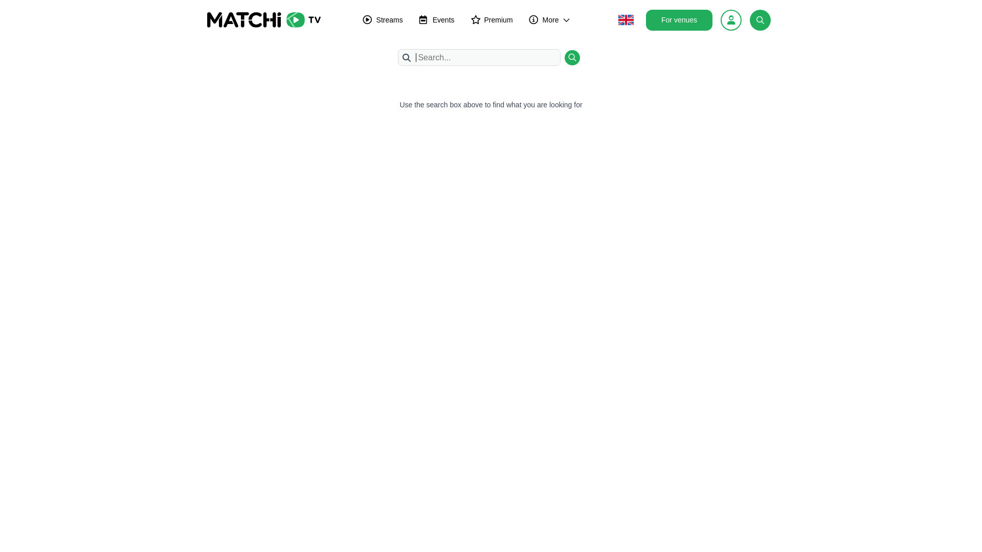 website screenshot of https://matchi.tv/search