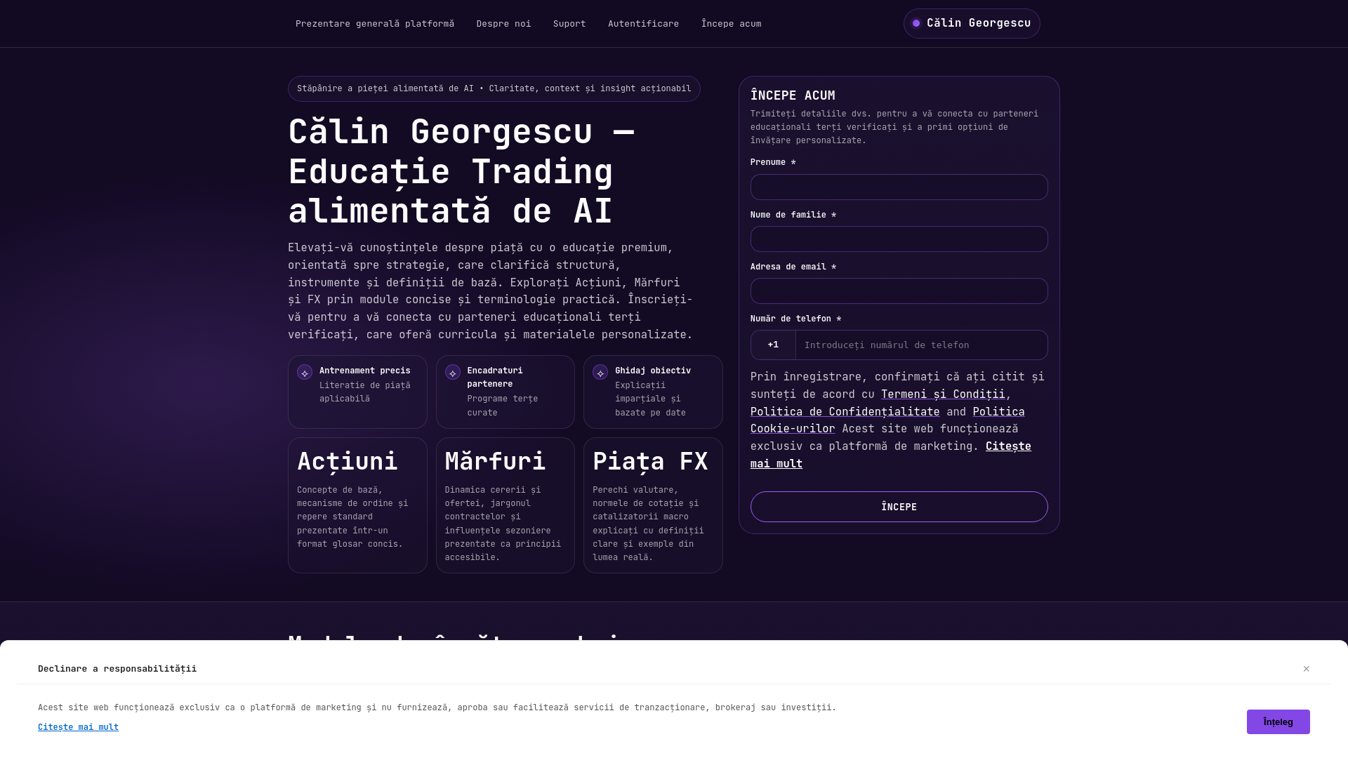 website screenshot of https://calingeorgescu.pro