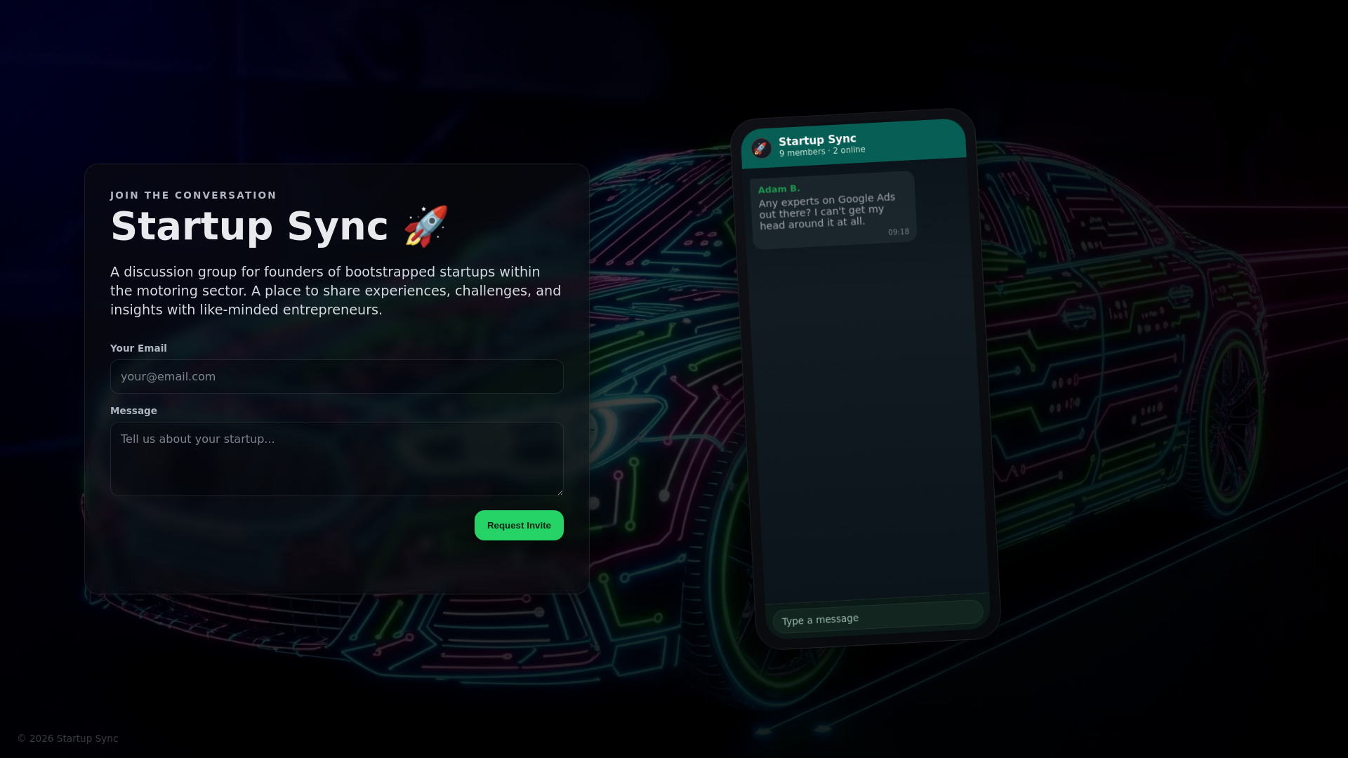 website screenshot of https://startupsync.pages.dev/