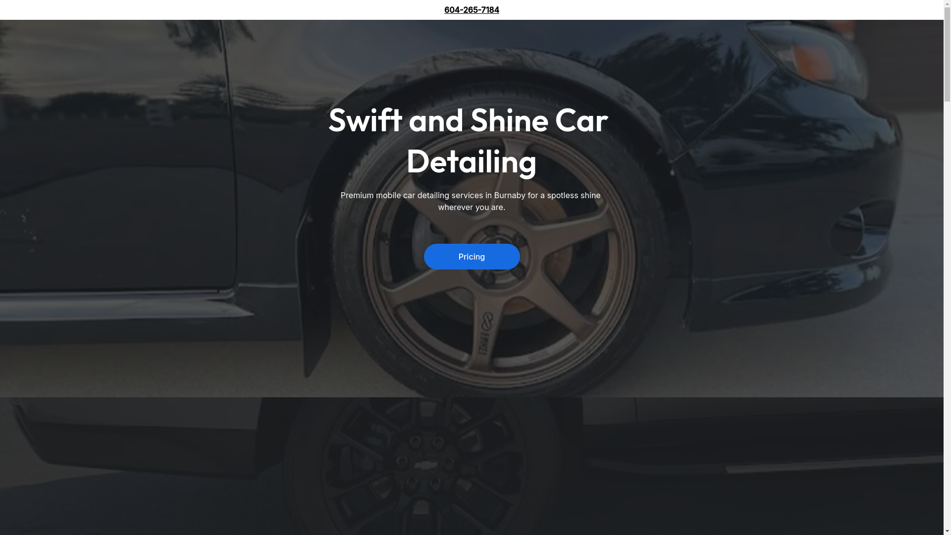 website screenshot of https://swiftandshinecardetailing.shop/