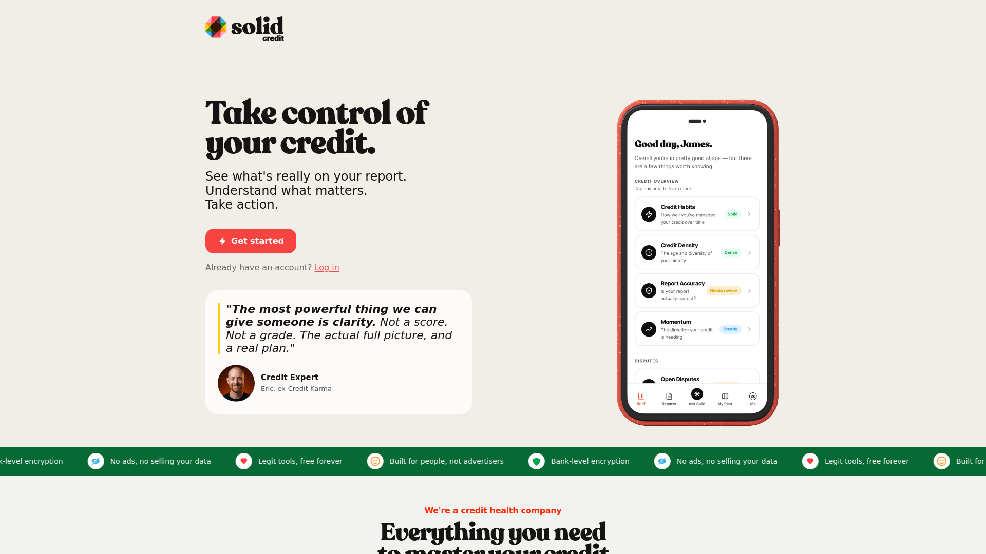 website screenshot of https://solidcredit.com/