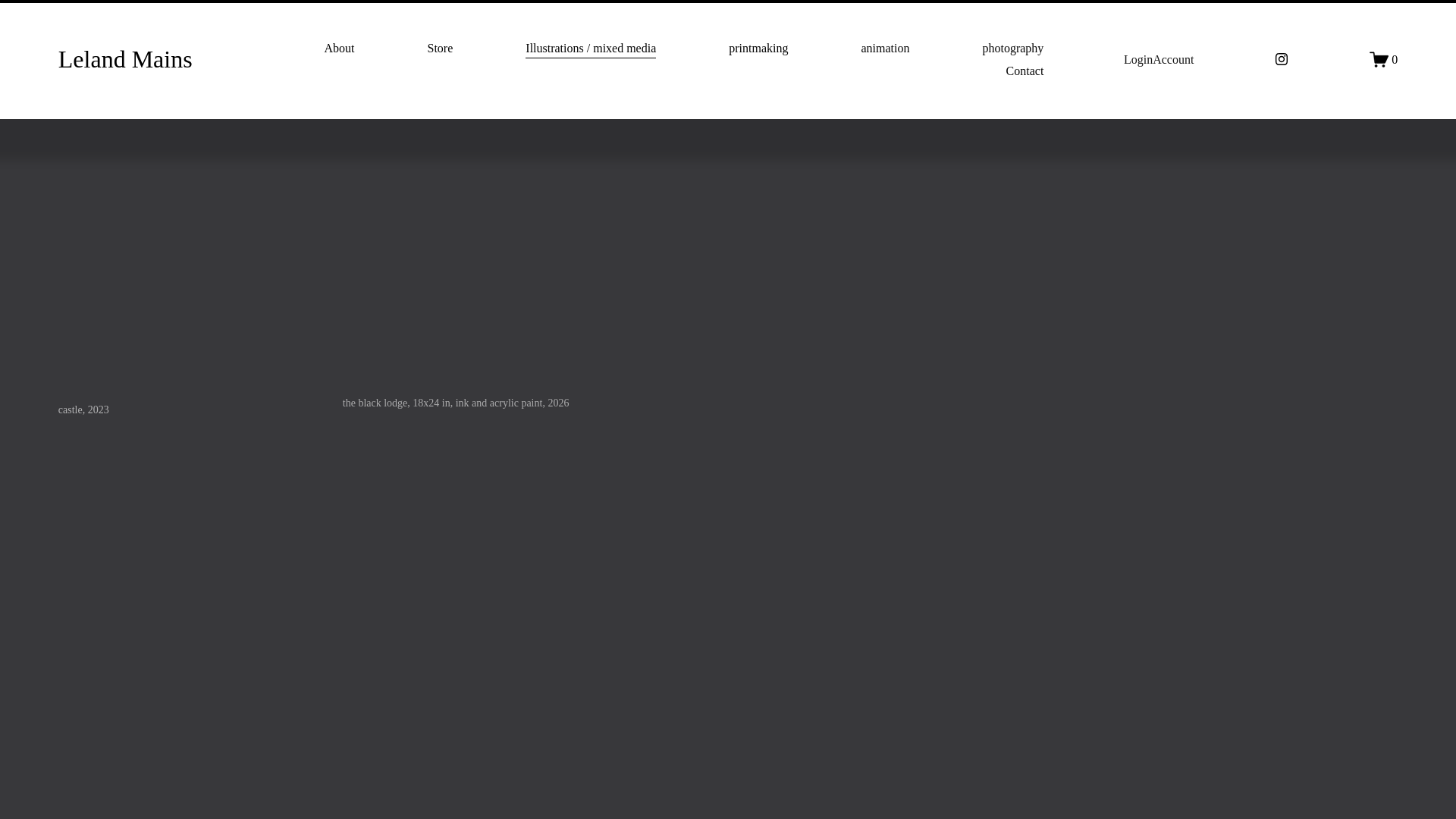 website screenshot of https://lelandmains.art/