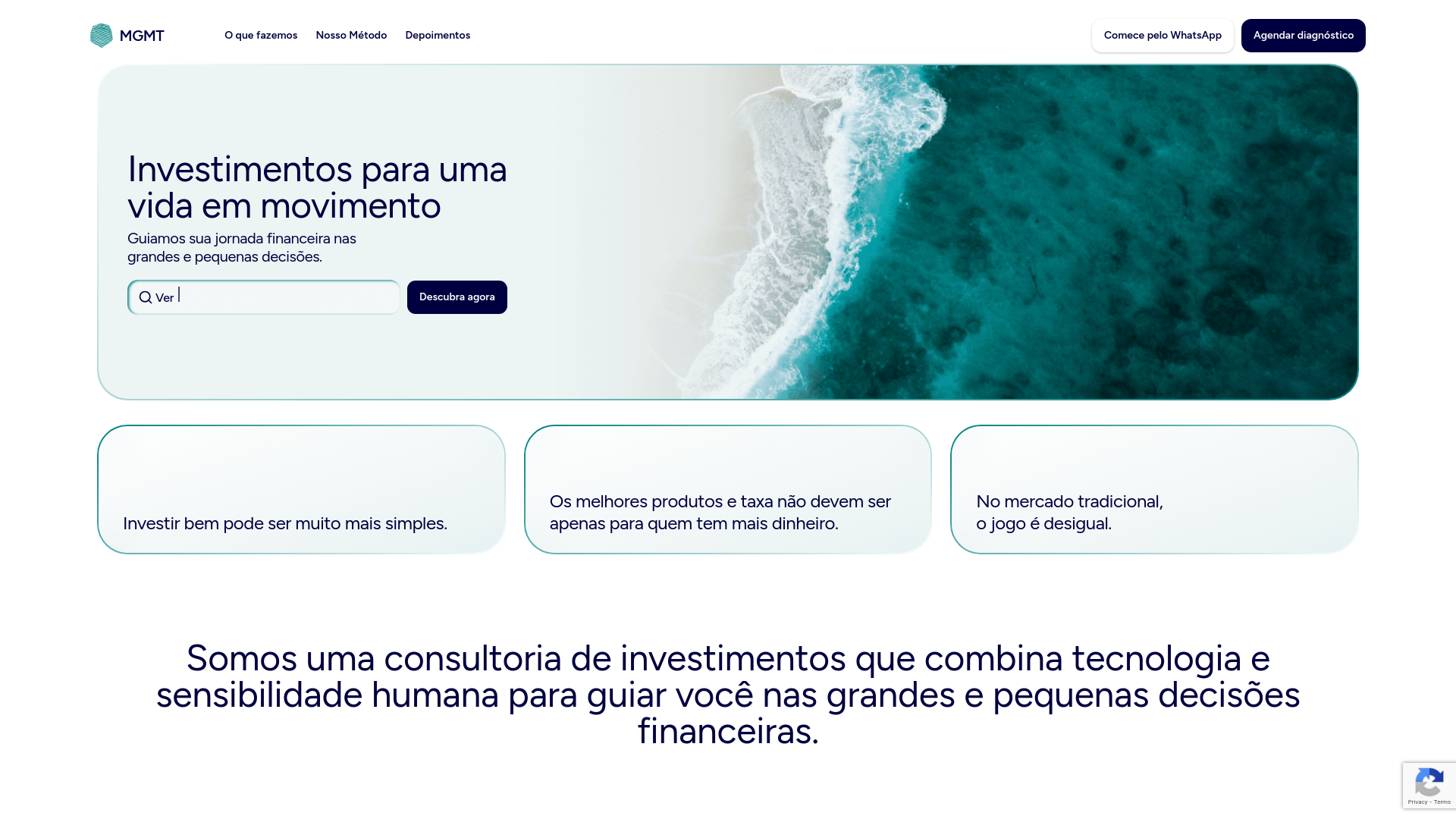 website screenshot of https://mgmtinvest.com.br/