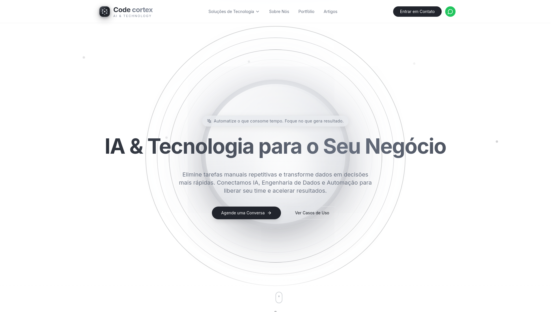 website screenshot of https://codecortex.com.br/