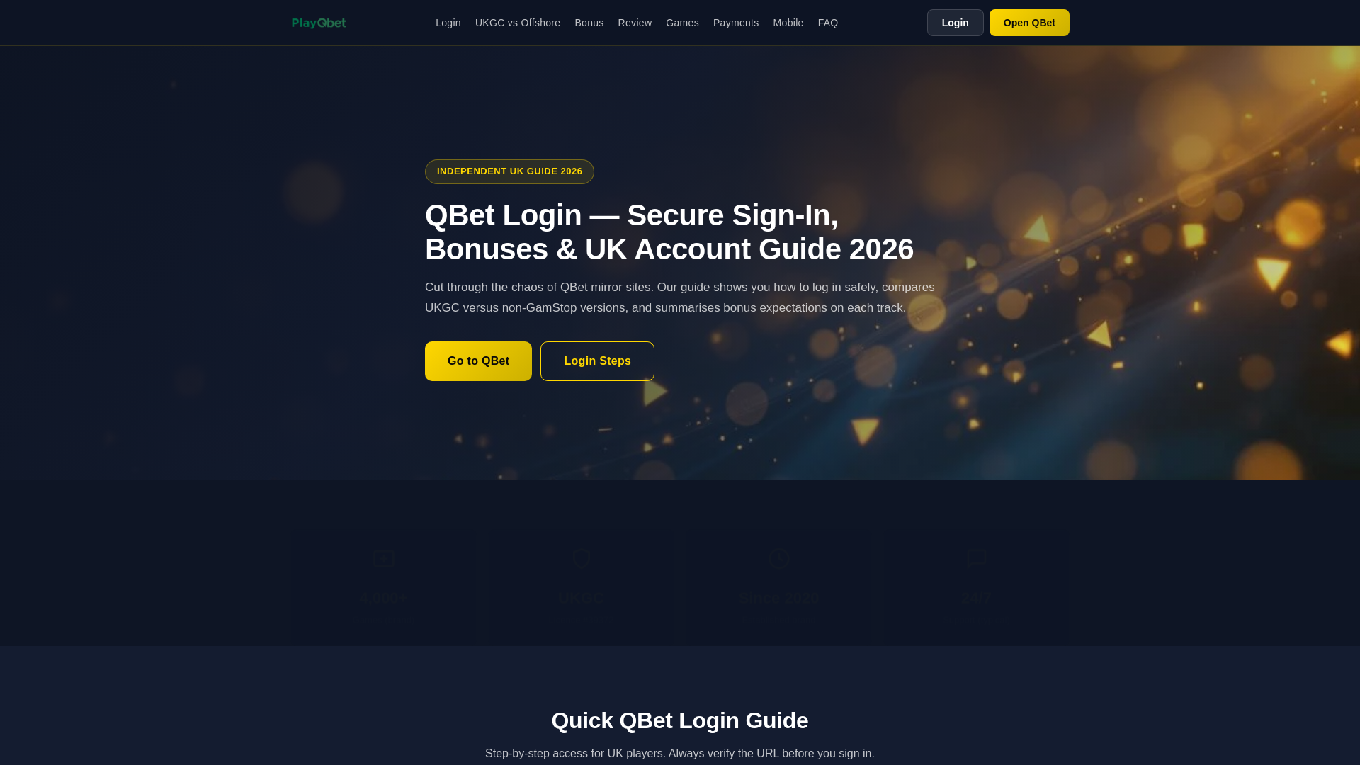 website screenshot of https://qbet-login.com