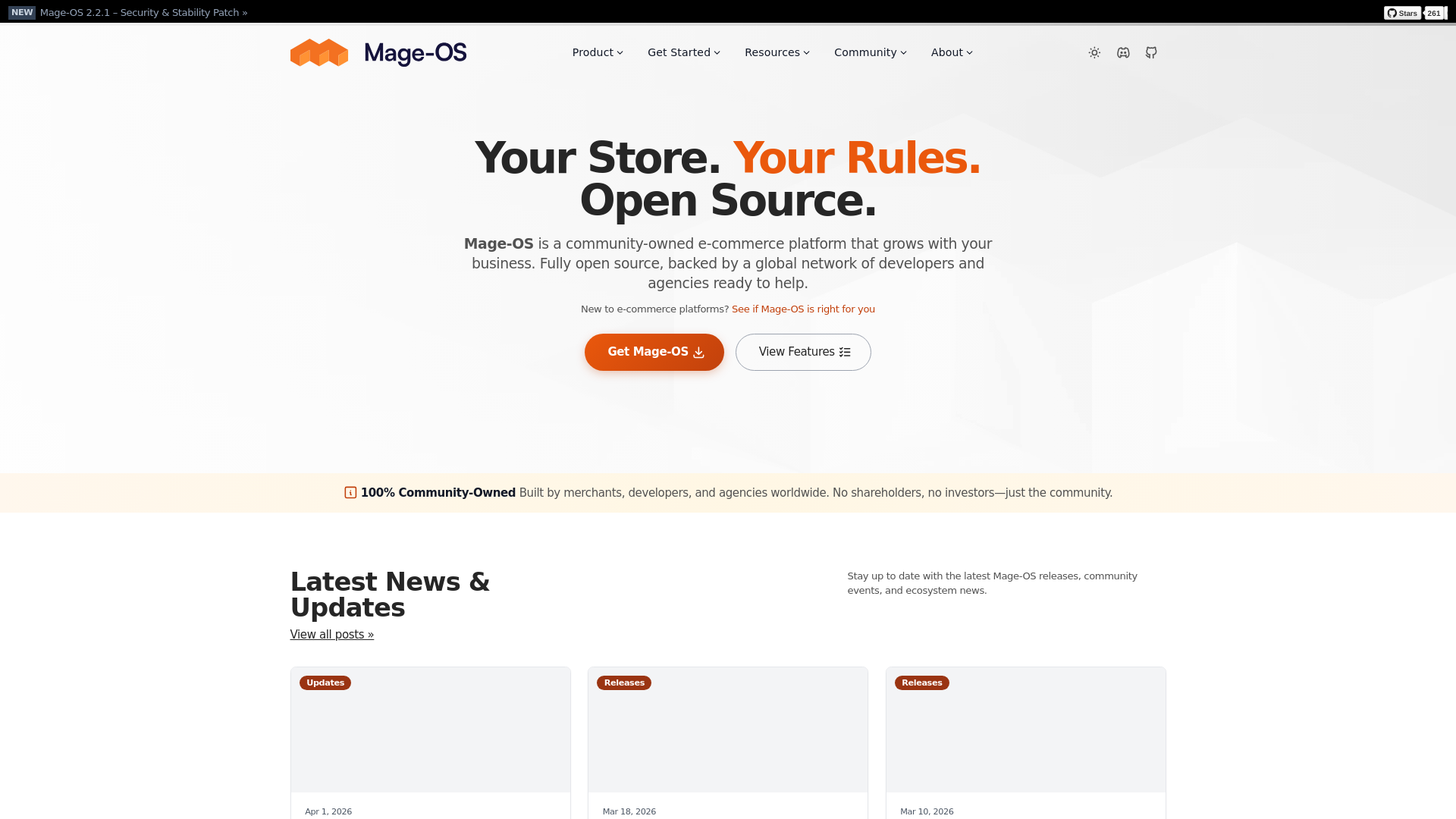 website screenshot of https://mage-os-static.pages.dev/
