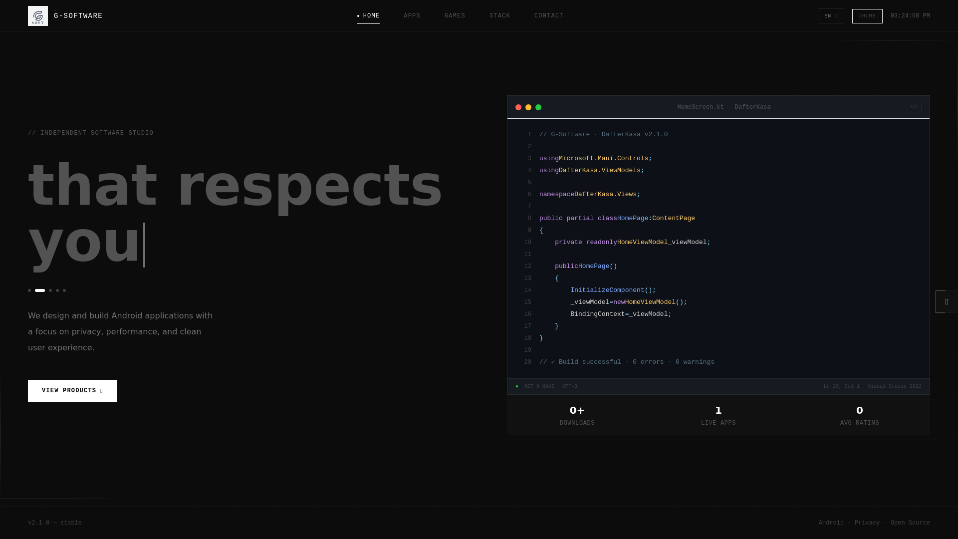 website screenshot of https://g-software-yeni-site.pages.dev/
