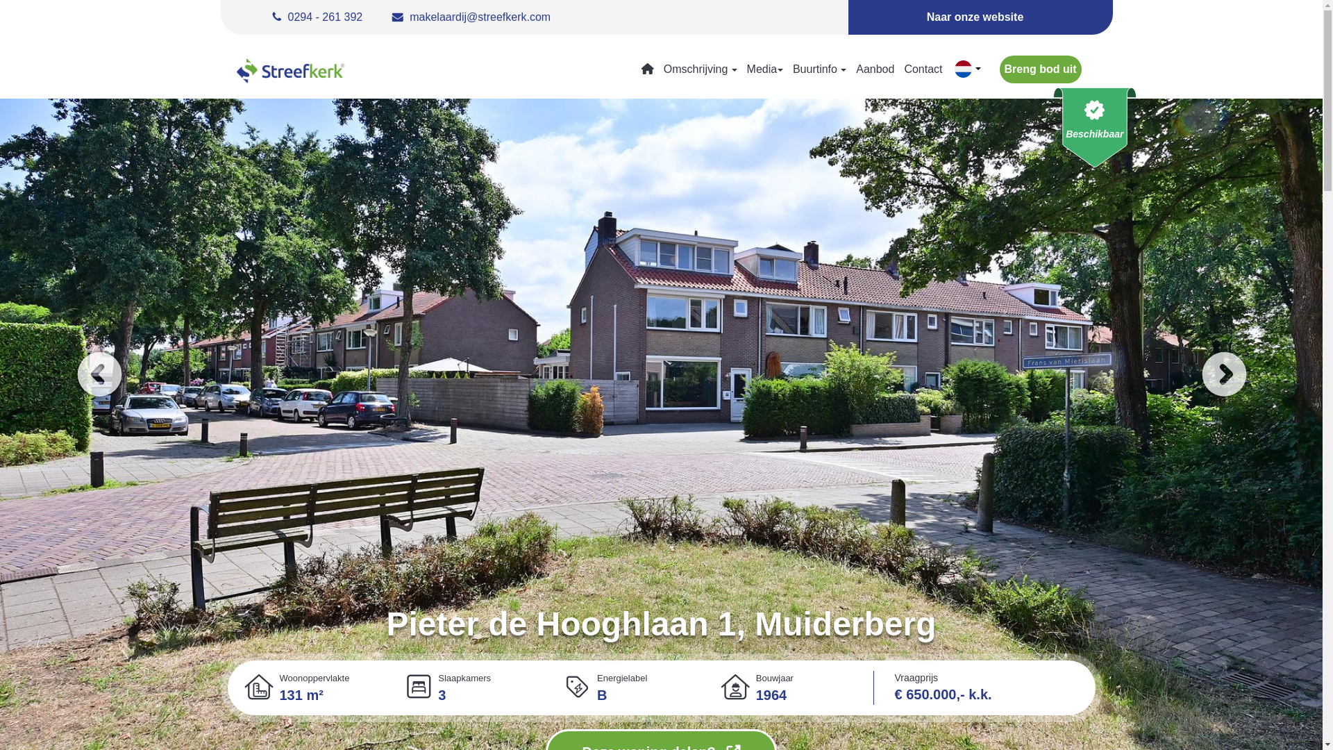 website screenshot of https://pieterdehooghlaan1.nl/
