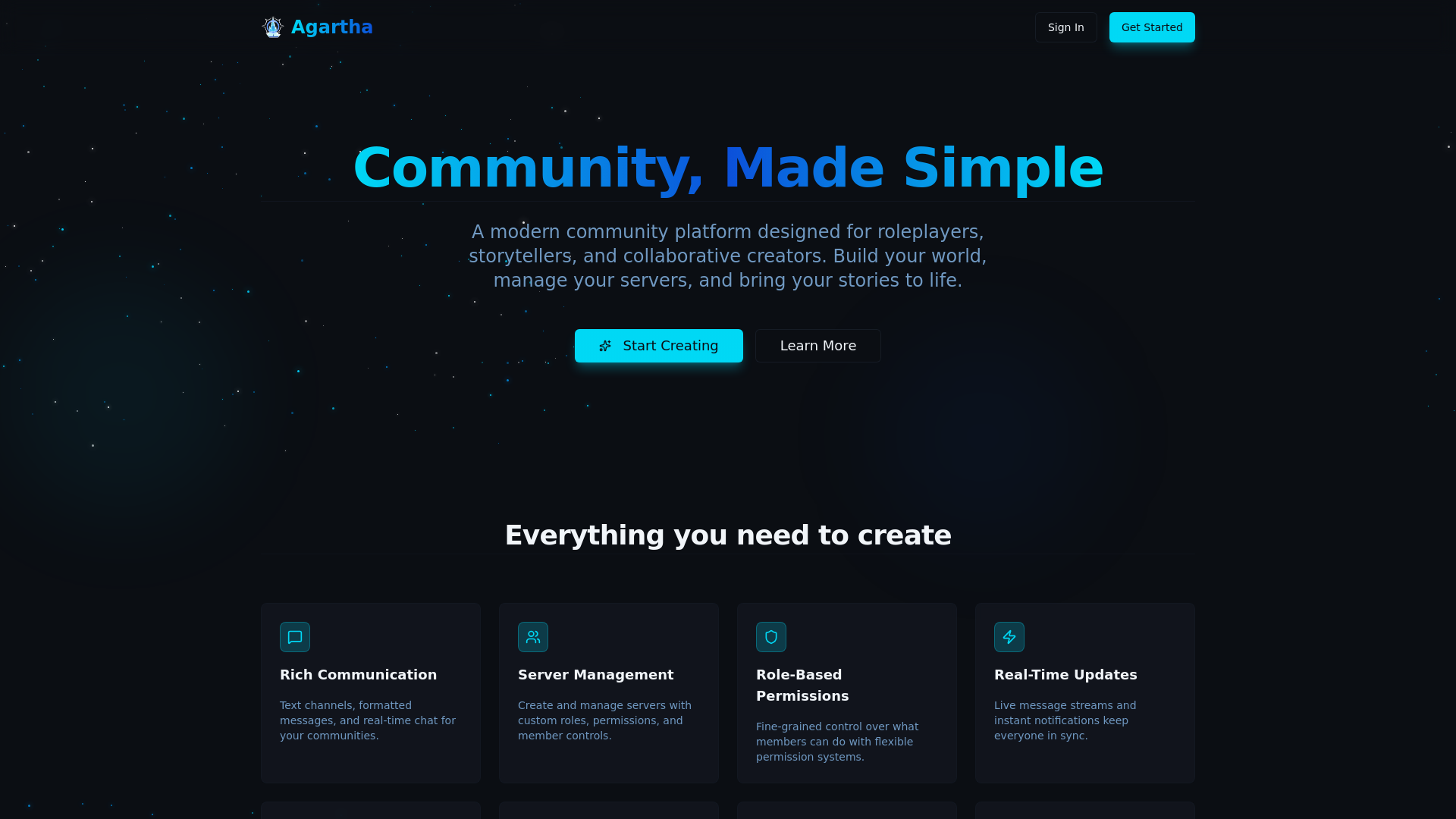 website screenshot of https://agartha.chat/