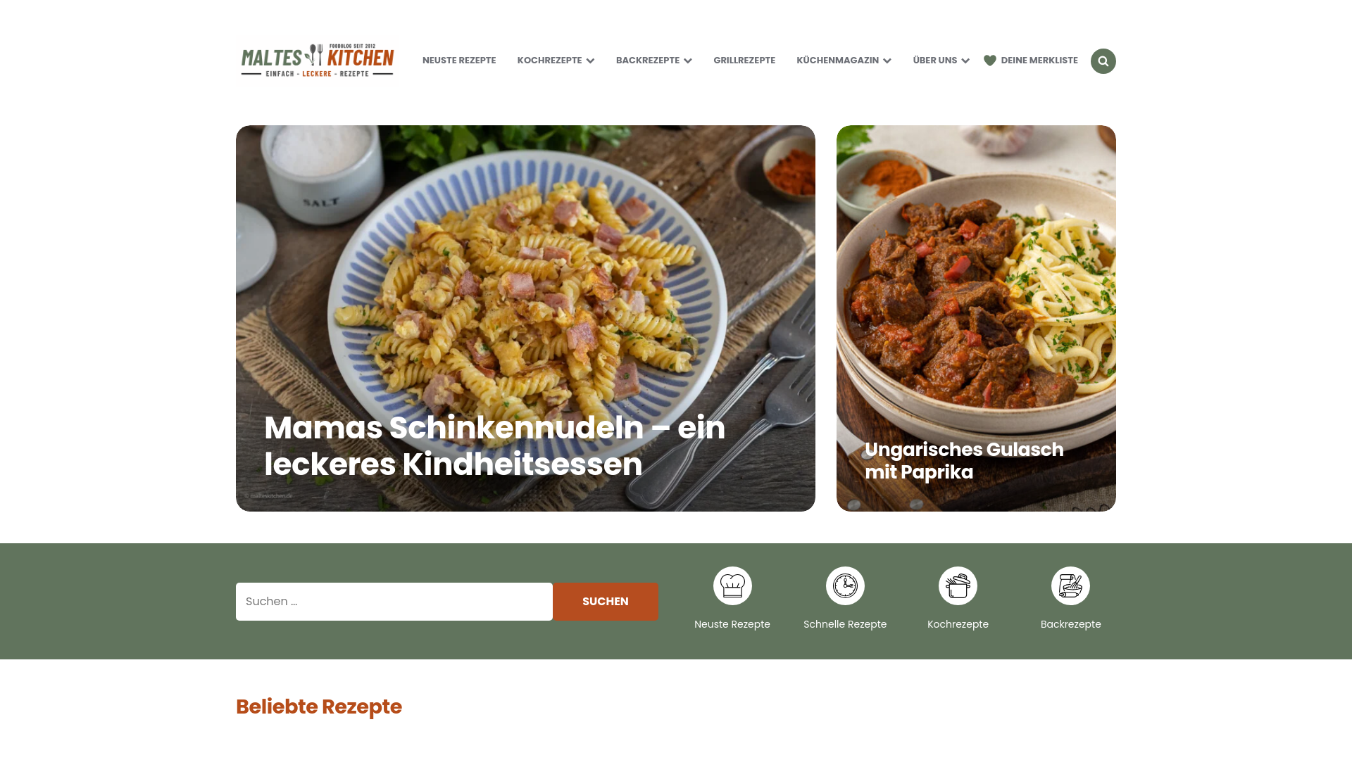 website screenshot of https://www.malteskitchen.de/