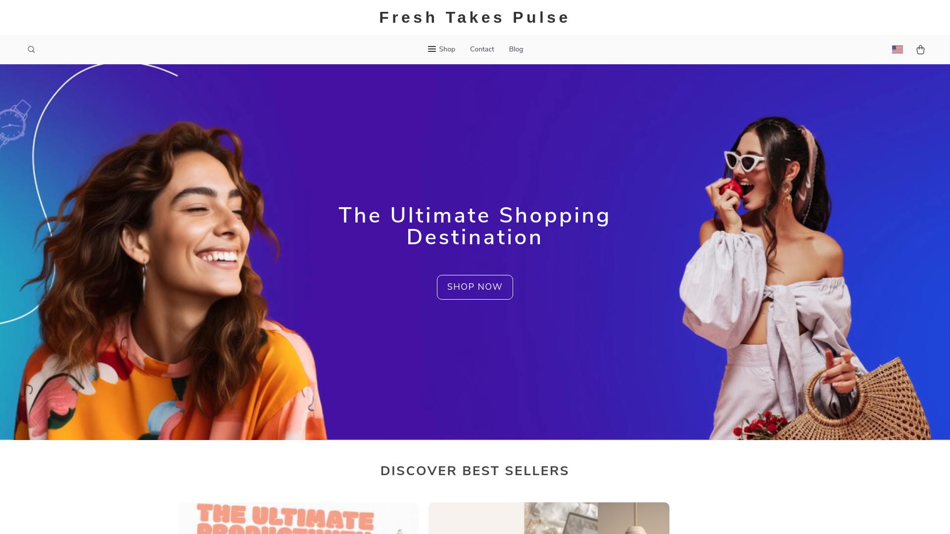 website screenshot of https://freshtakespulse.shop/