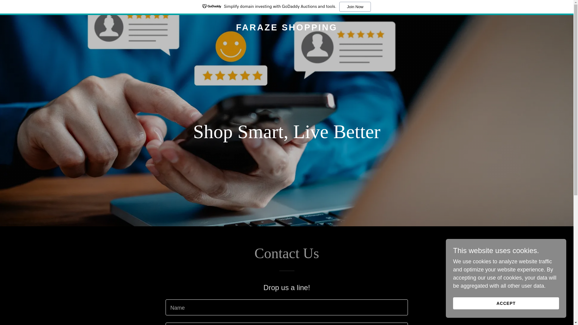website screenshot of https://farazeshopping.store/