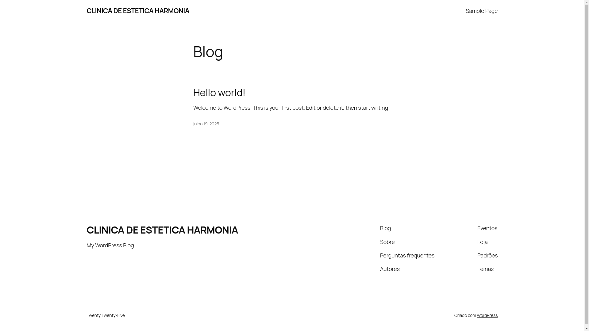 website screenshot of https://clinicadeesteticaharmonia.com.br/