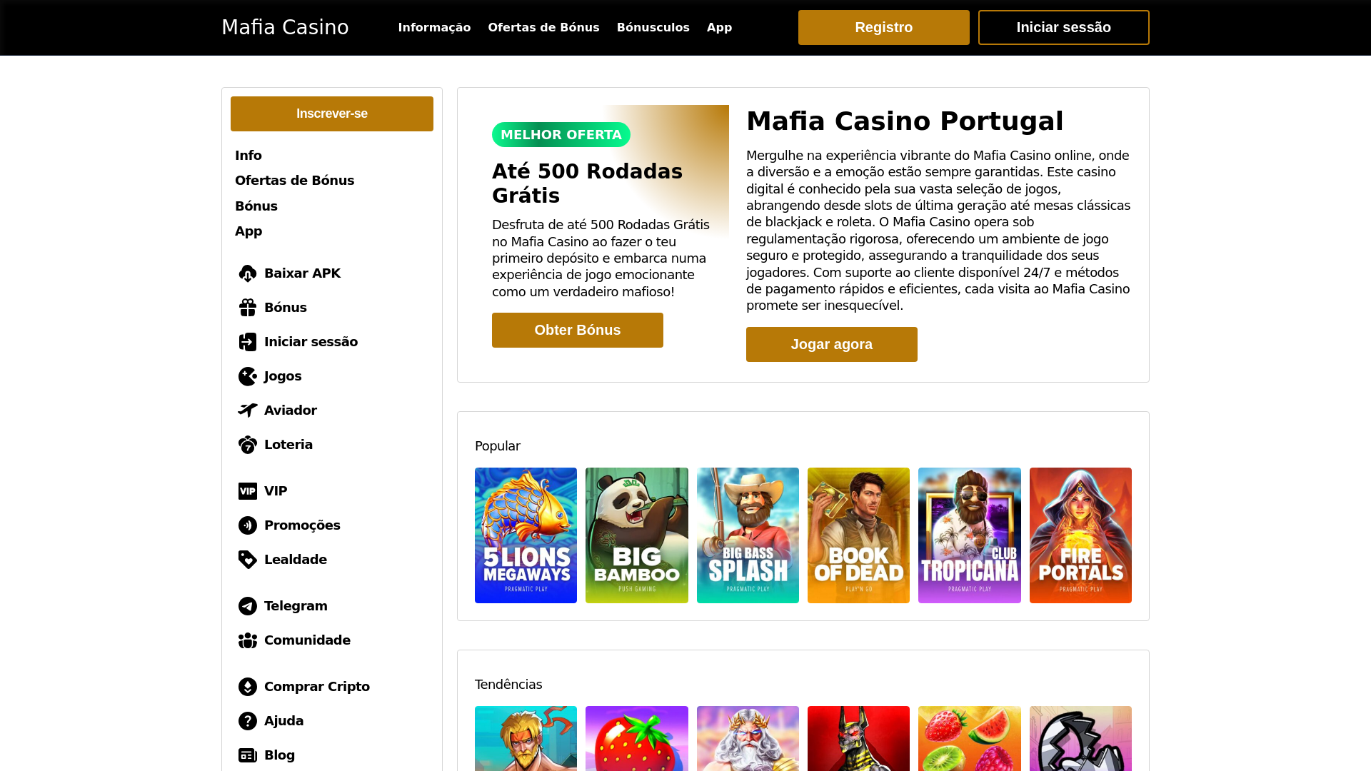website screenshot of https://mafiacasinoportugal-com.pages.dev/