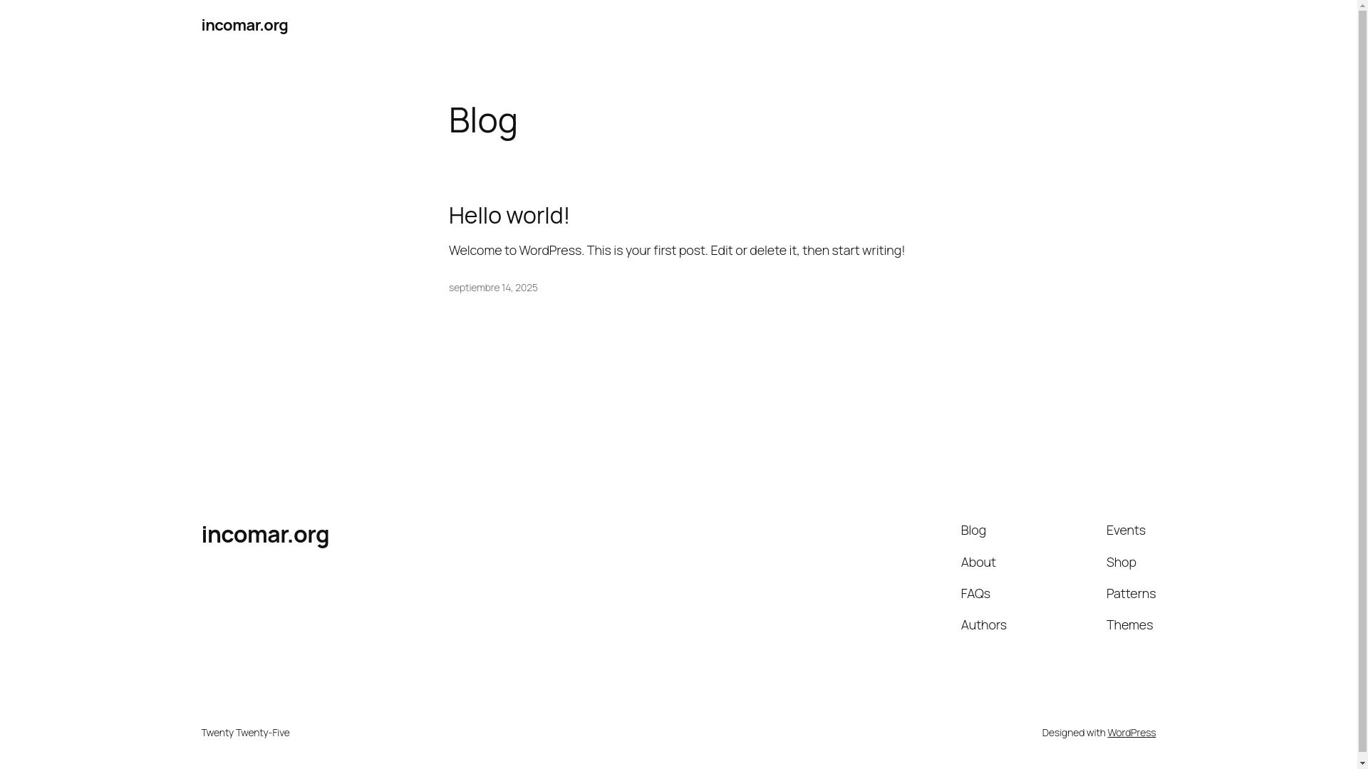 website screenshot of https://incomar.org/