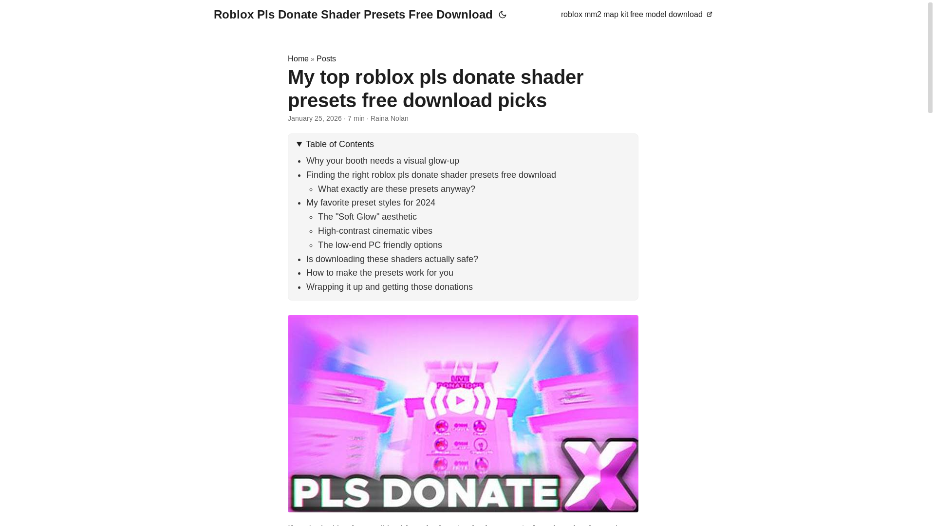 website screenshot of https://roblox-pls-donate-shader-presets-free-download.pages.dev/
