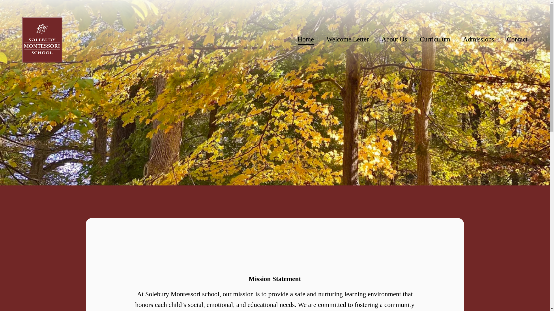 website screenshot of https://soleburymontessori.org/