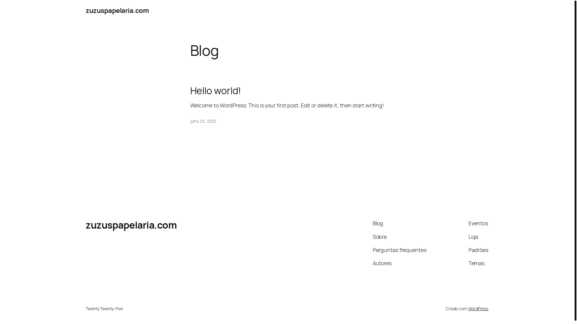 website screenshot of https://zuzuspapelaria.com/