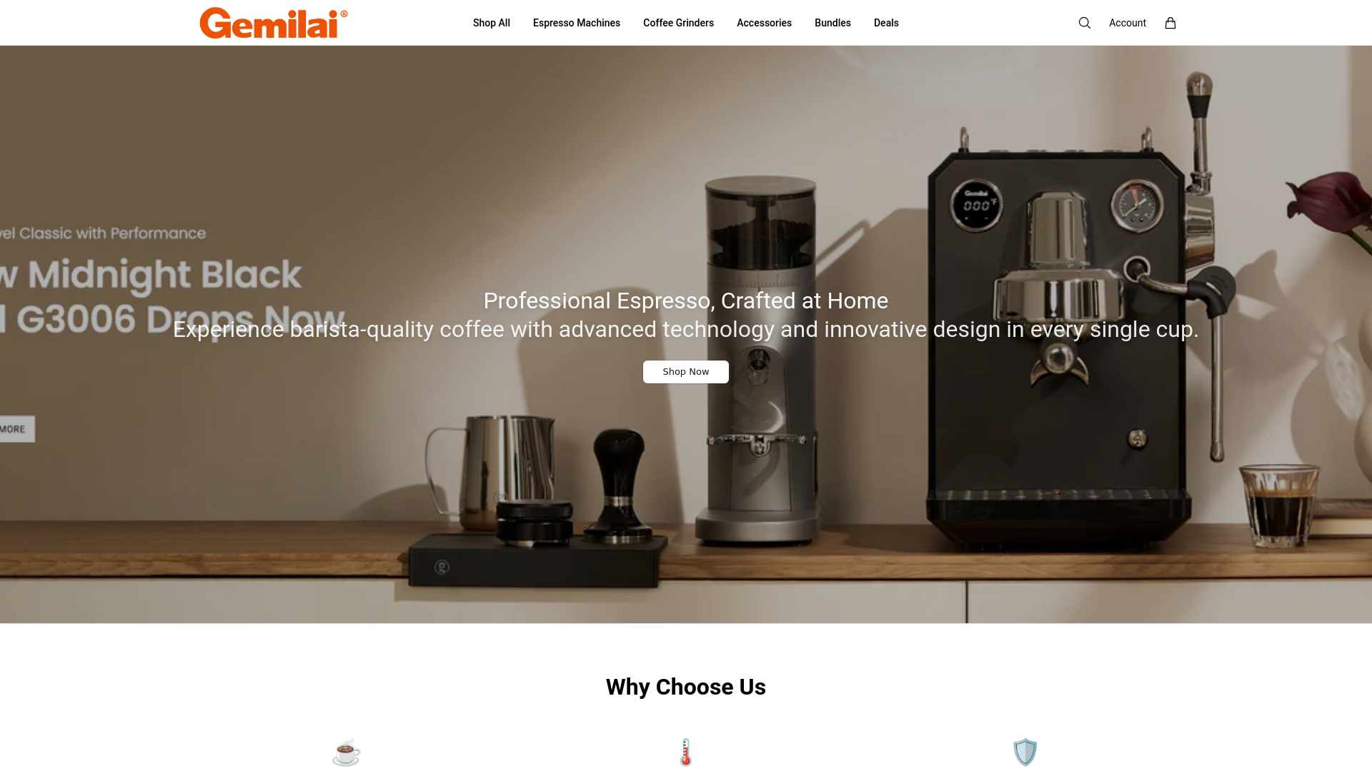 website screenshot of https://gemilaiofficial.shop/
