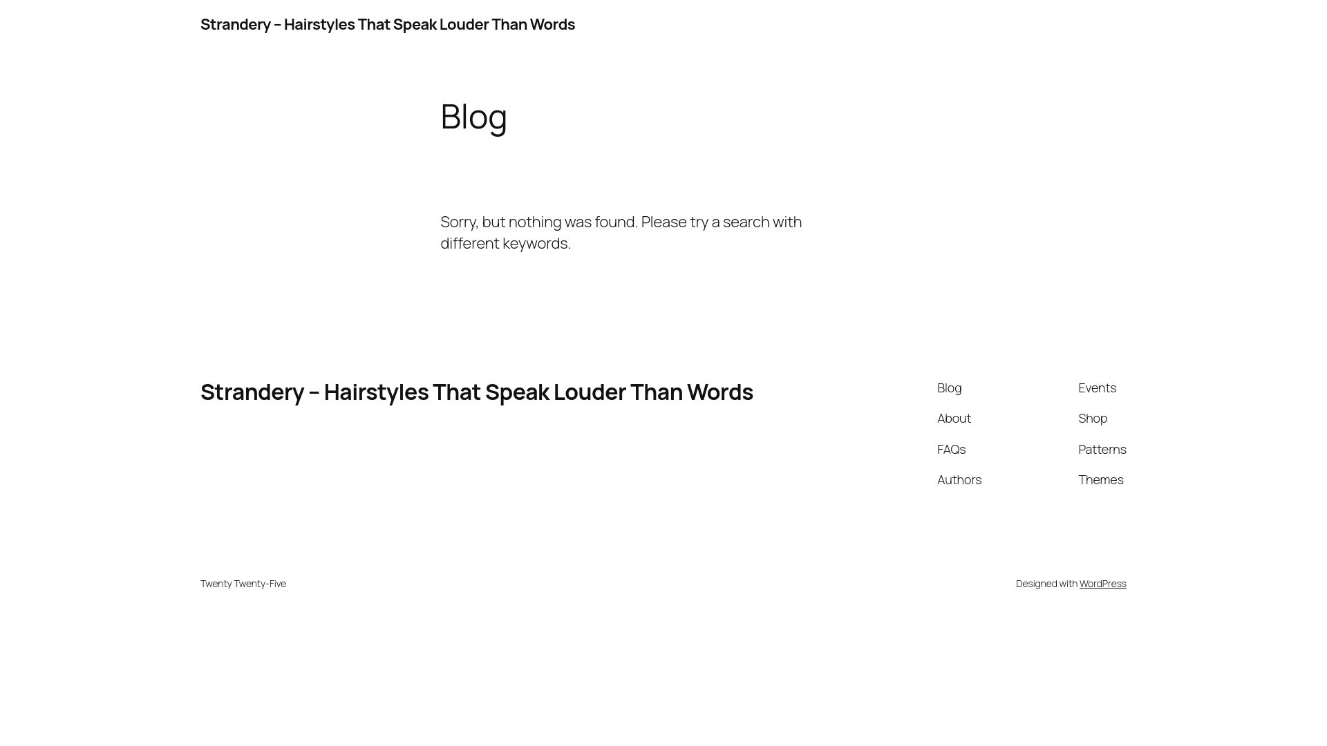 website screenshot of https://strandery.com/
