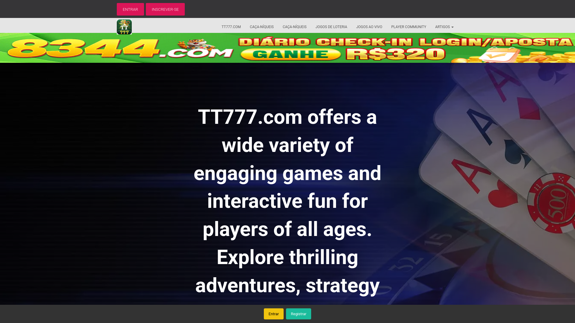 website screenshot of https://wwwtt777br.com