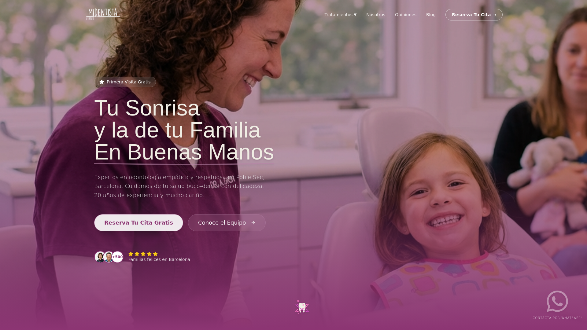 website screenshot of https://midentistabarcelona.com