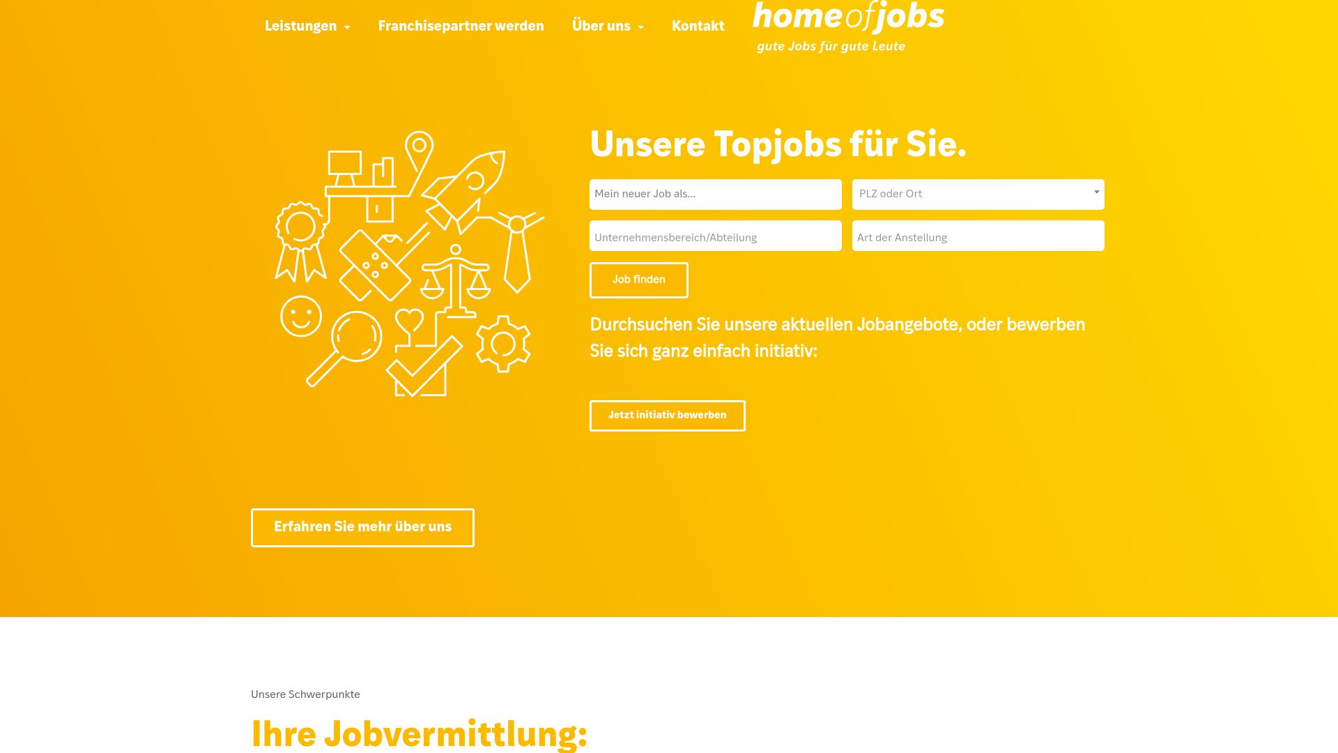 website screenshot of https://homeofjobs-staffing.com/
