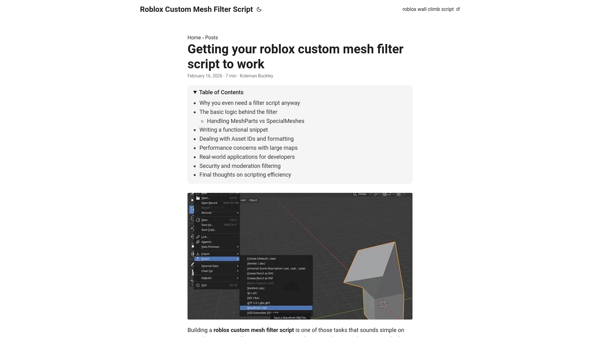 website screenshot of https://roblox-custom-mesh-filter-script.pages.dev/