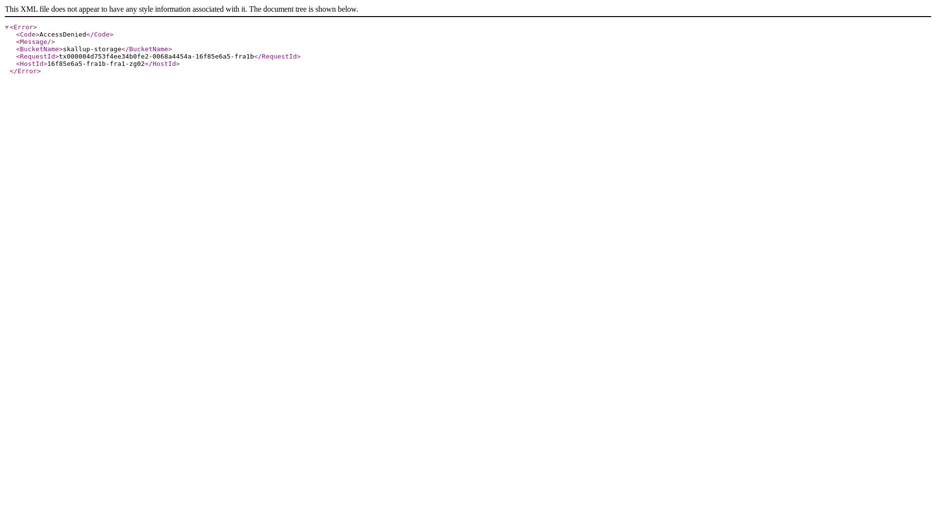 website screenshot of https://skallup-storage.fra1.digitaloceanspaces.com/