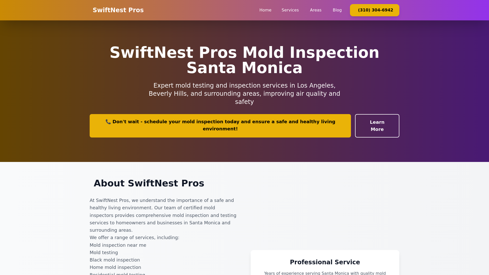 website screenshot of https://swiftnestpros.pages.dev/