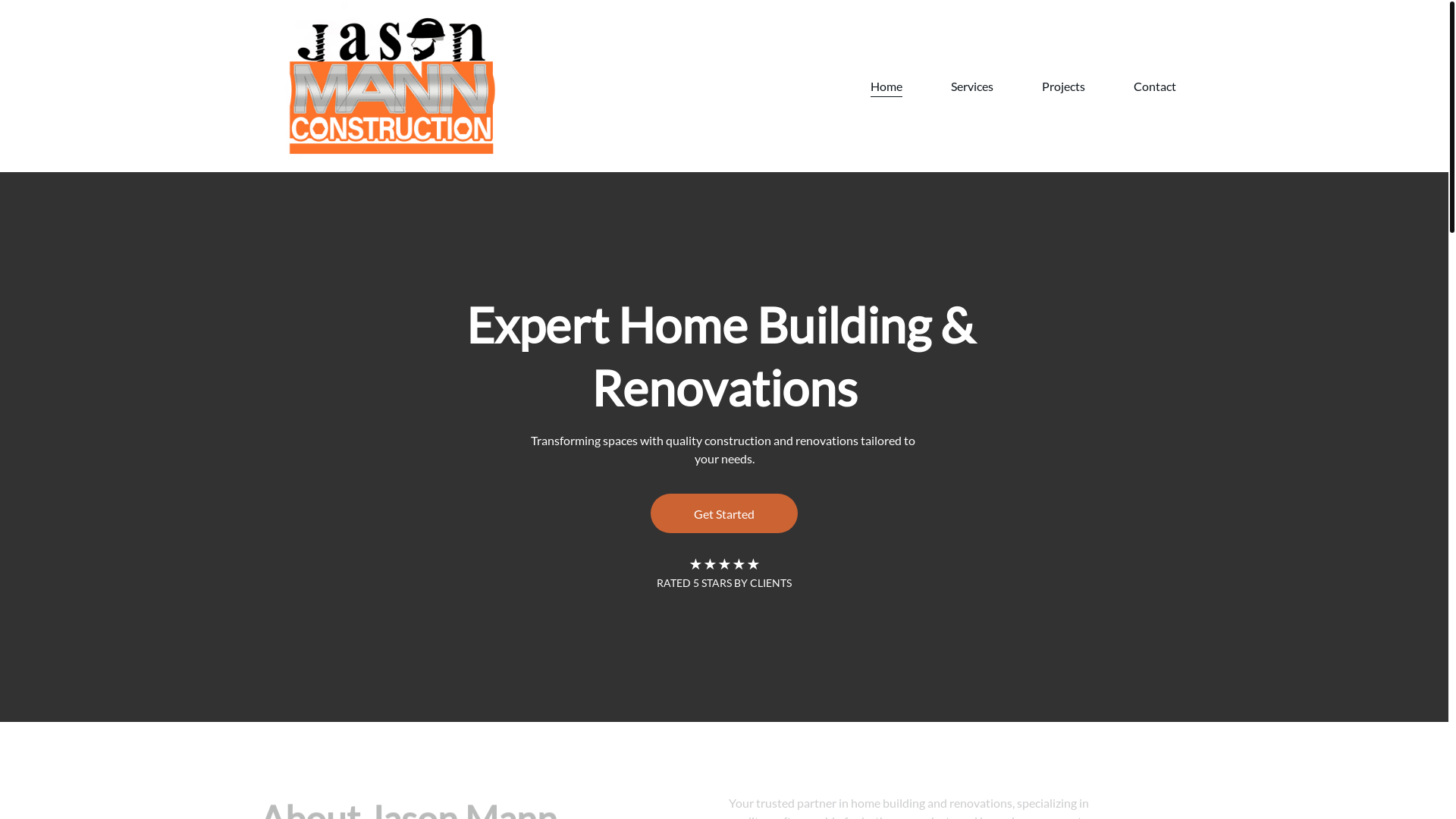 website screenshot of https://jasonmannconstruction.com/