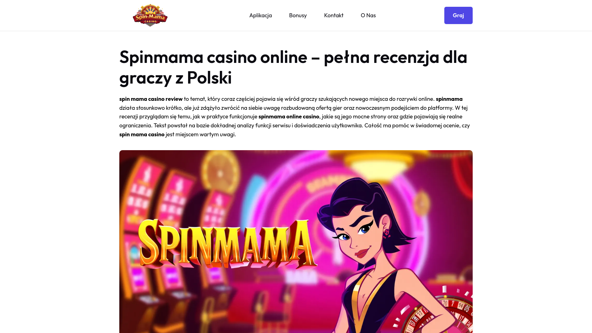 website screenshot of https://spin-mamacasino-info-pl.pages.dev/