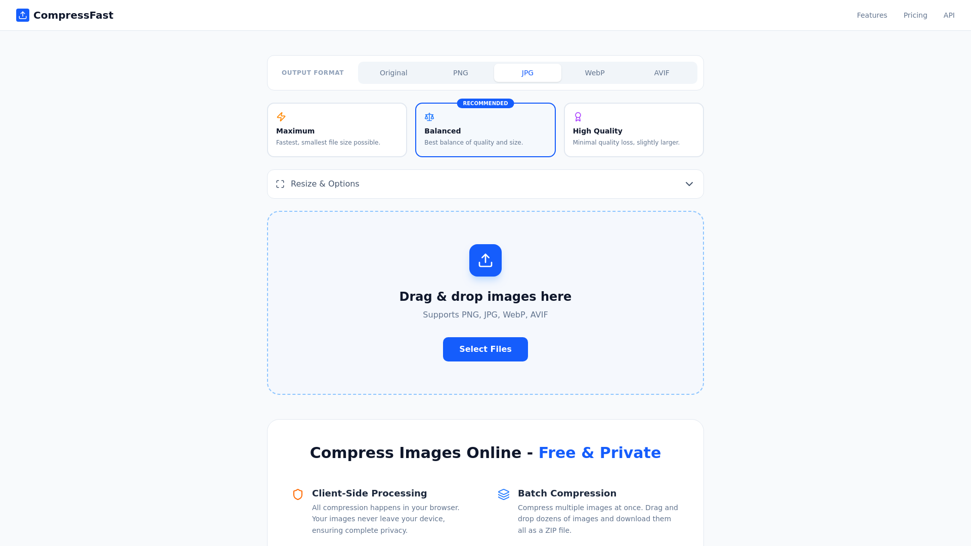 website screenshot of https://compress-7fy.pages.dev/