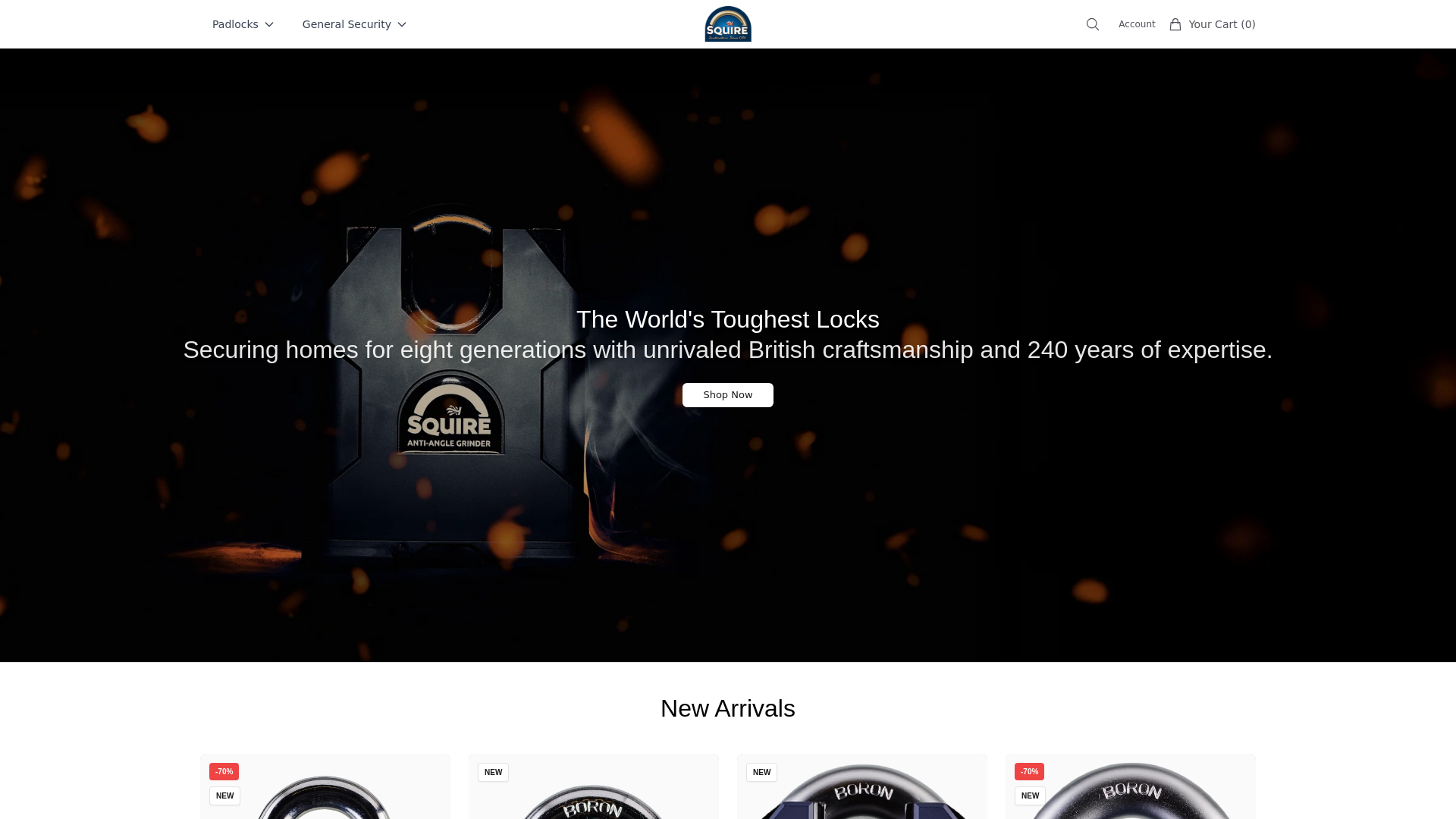 website screenshot of https://squirelockshome.shop/
