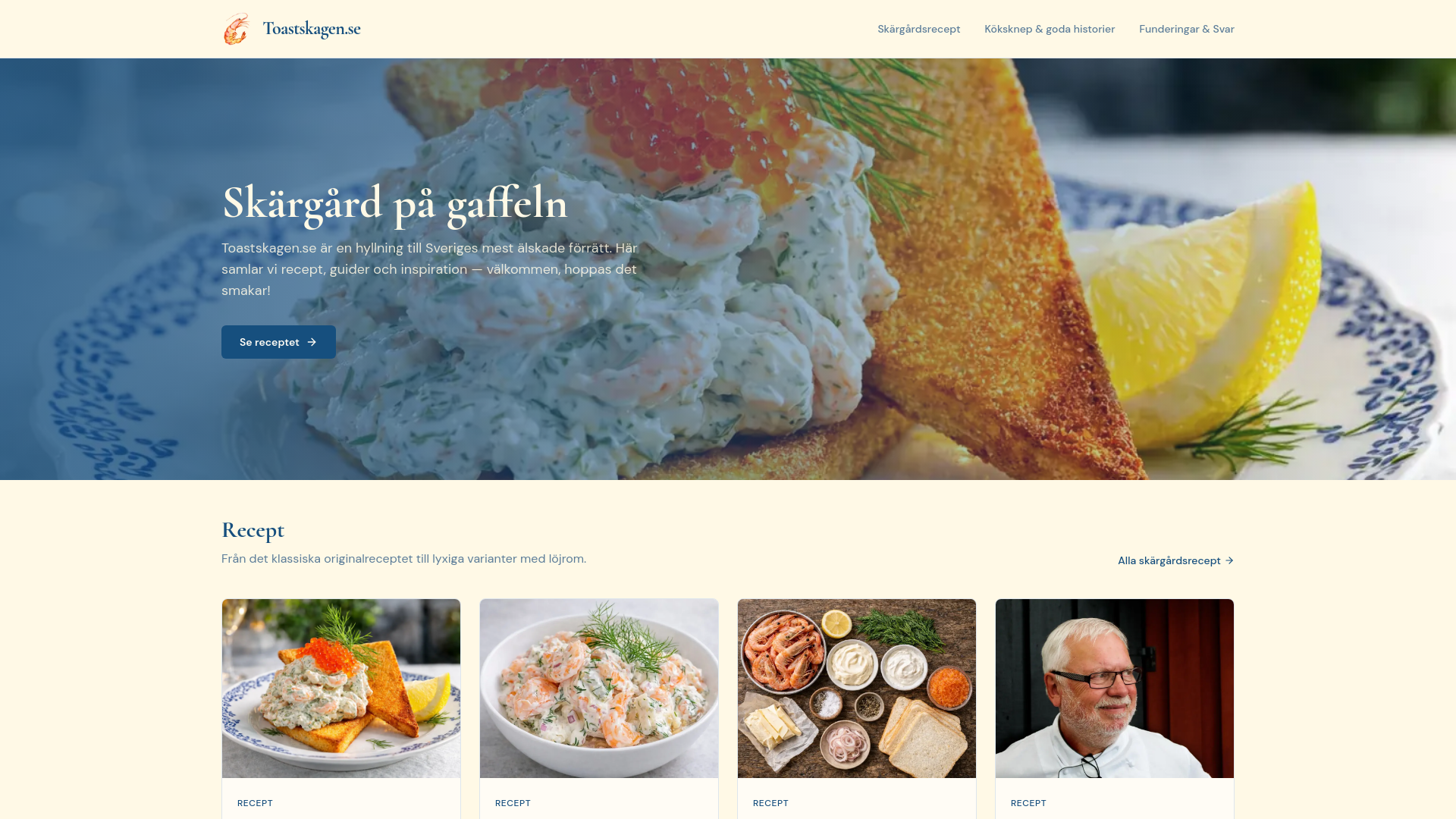 website screenshot of https://toastskagen.se