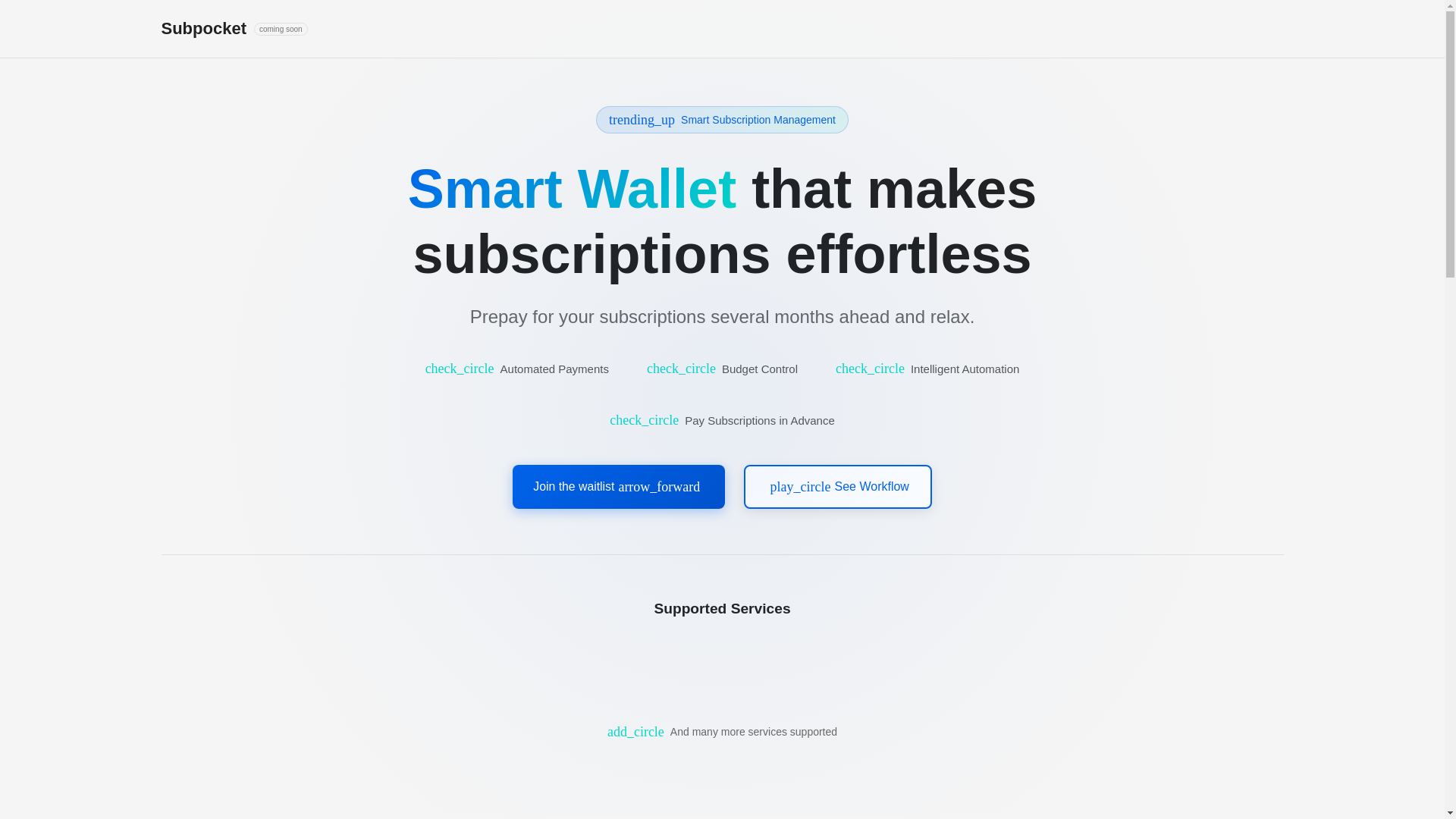 website screenshot of https://subpocket.tech/