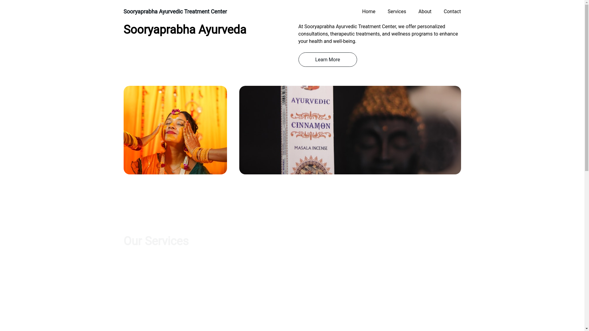 website screenshot of https://sooryaprabha.in/