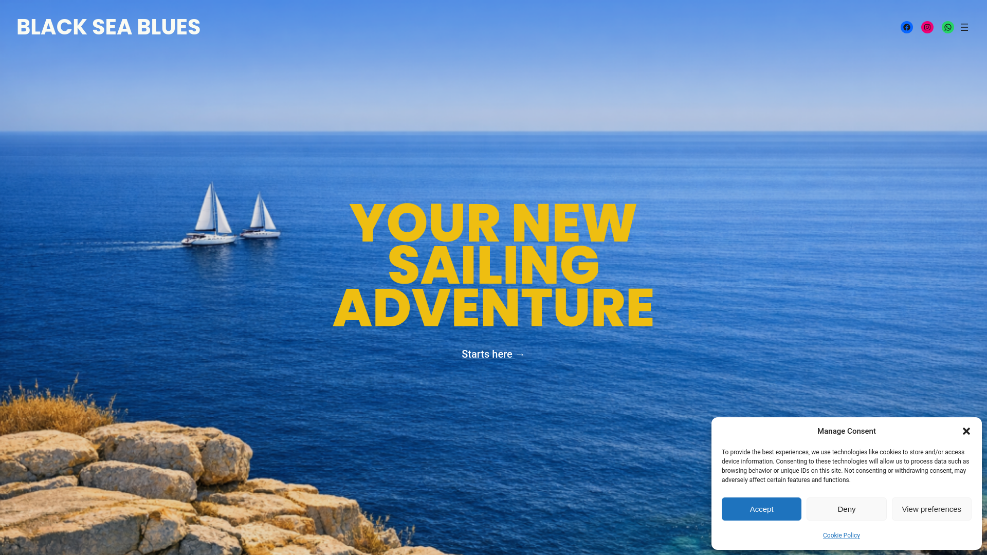 website screenshot of https://blackseablues.com