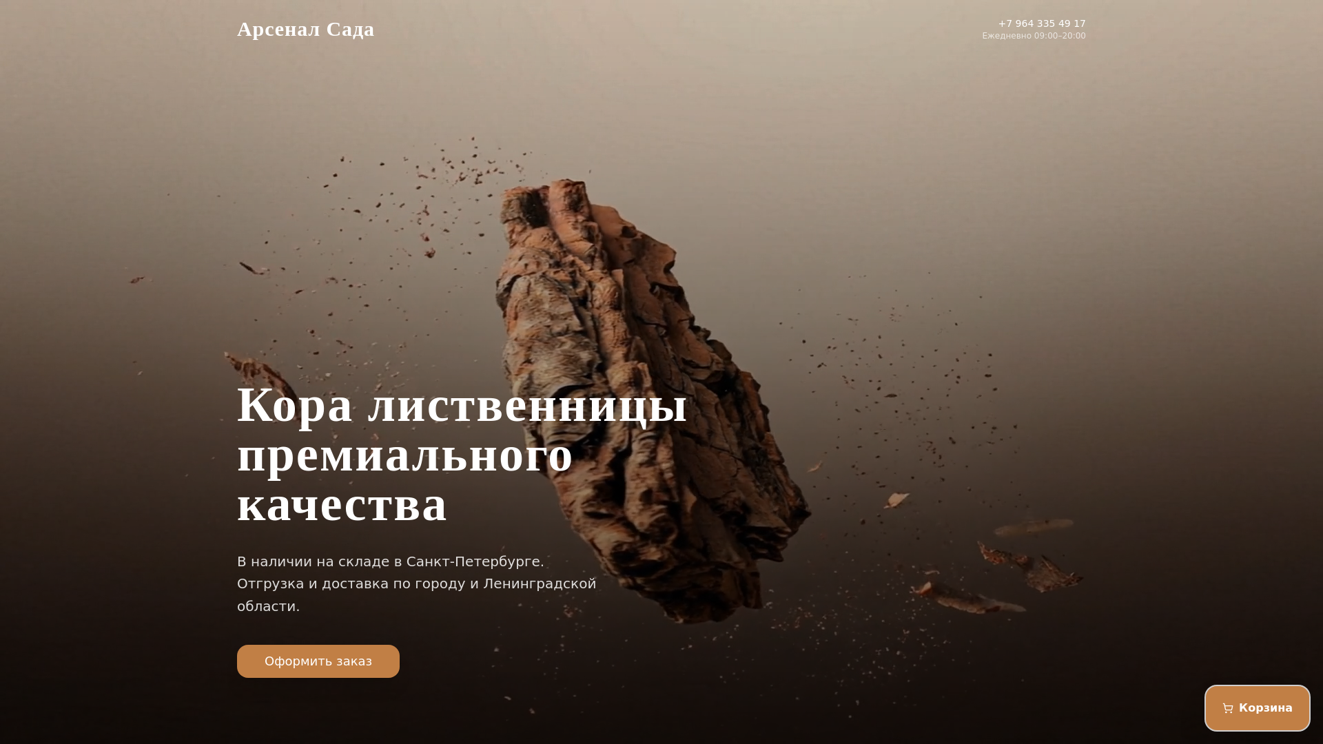 website screenshot of https://arsenalsad.ru/