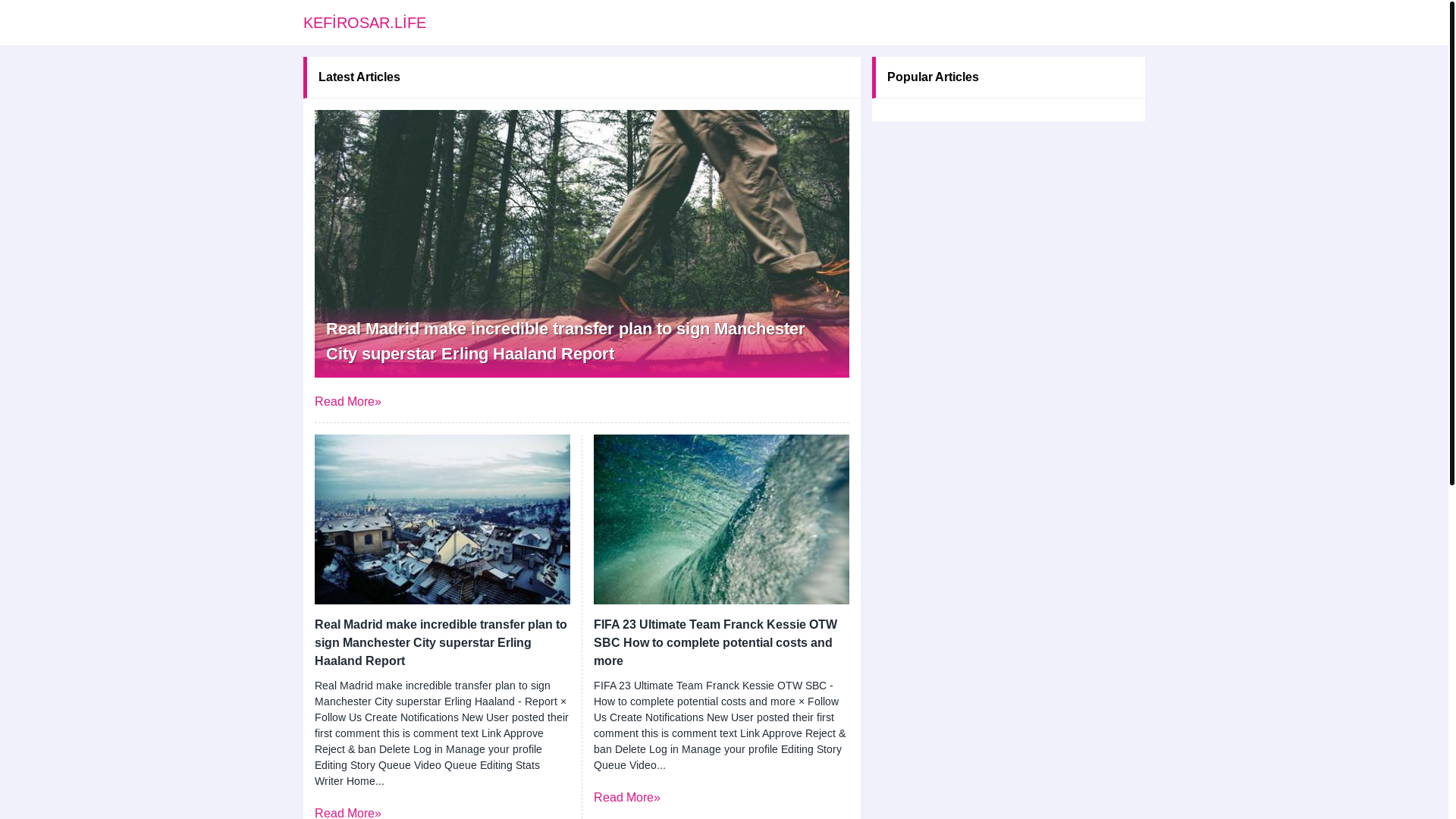 website screenshot of https://kefirosar.life/