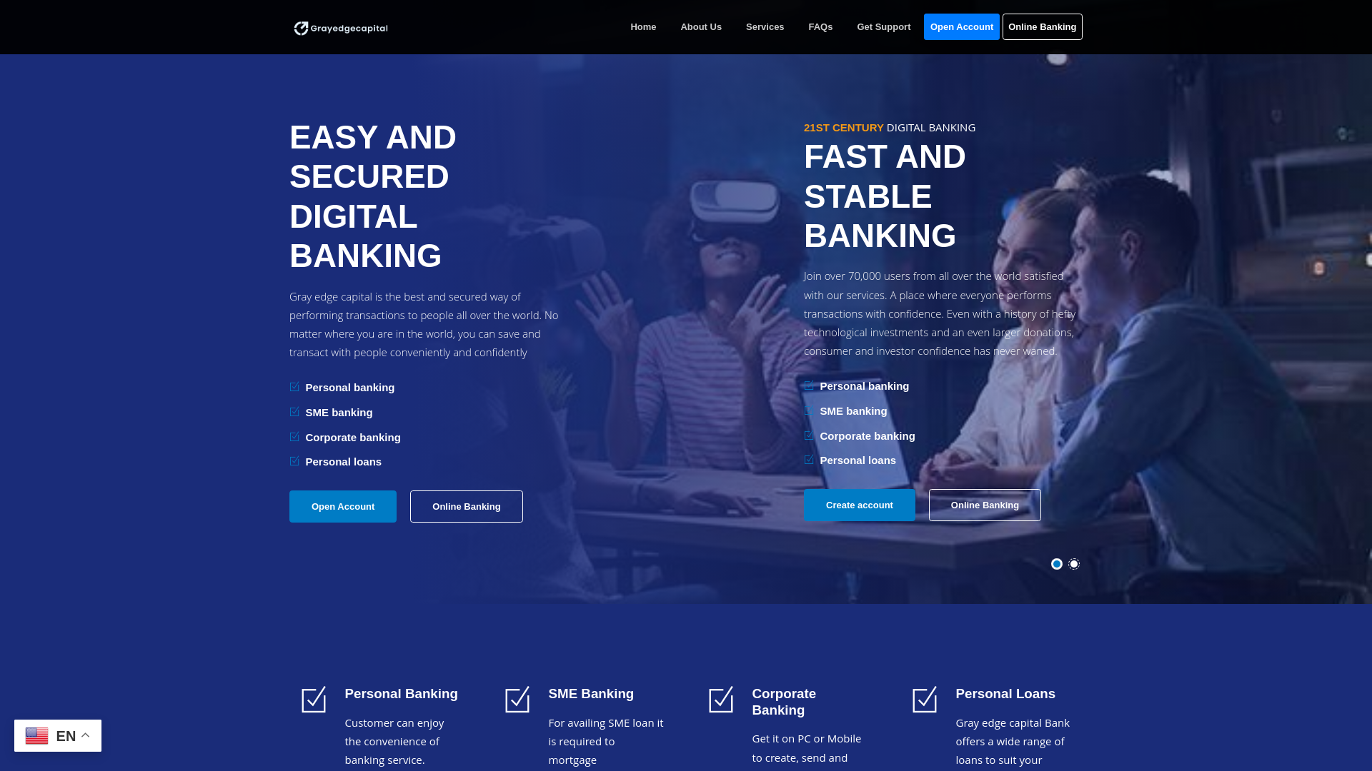 website screenshot of https://grayedgecapital.com/