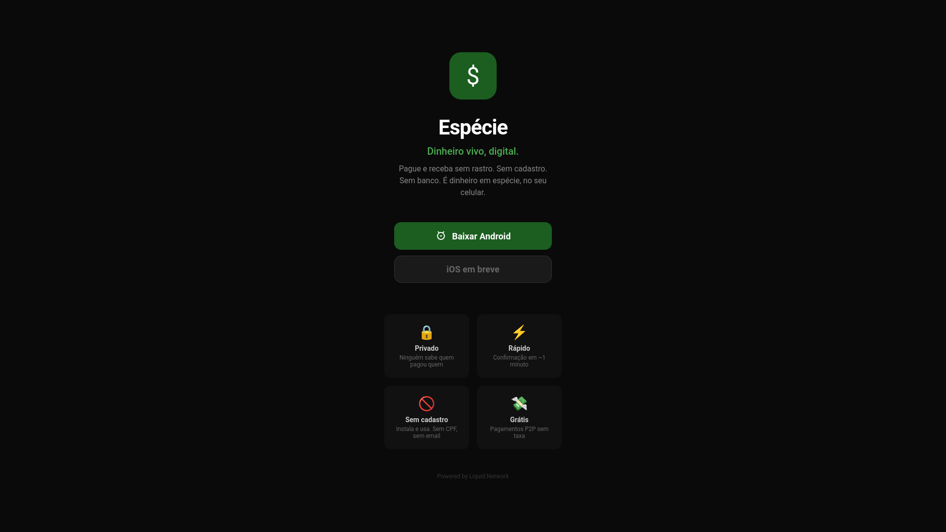 website screenshot of https://especie.app