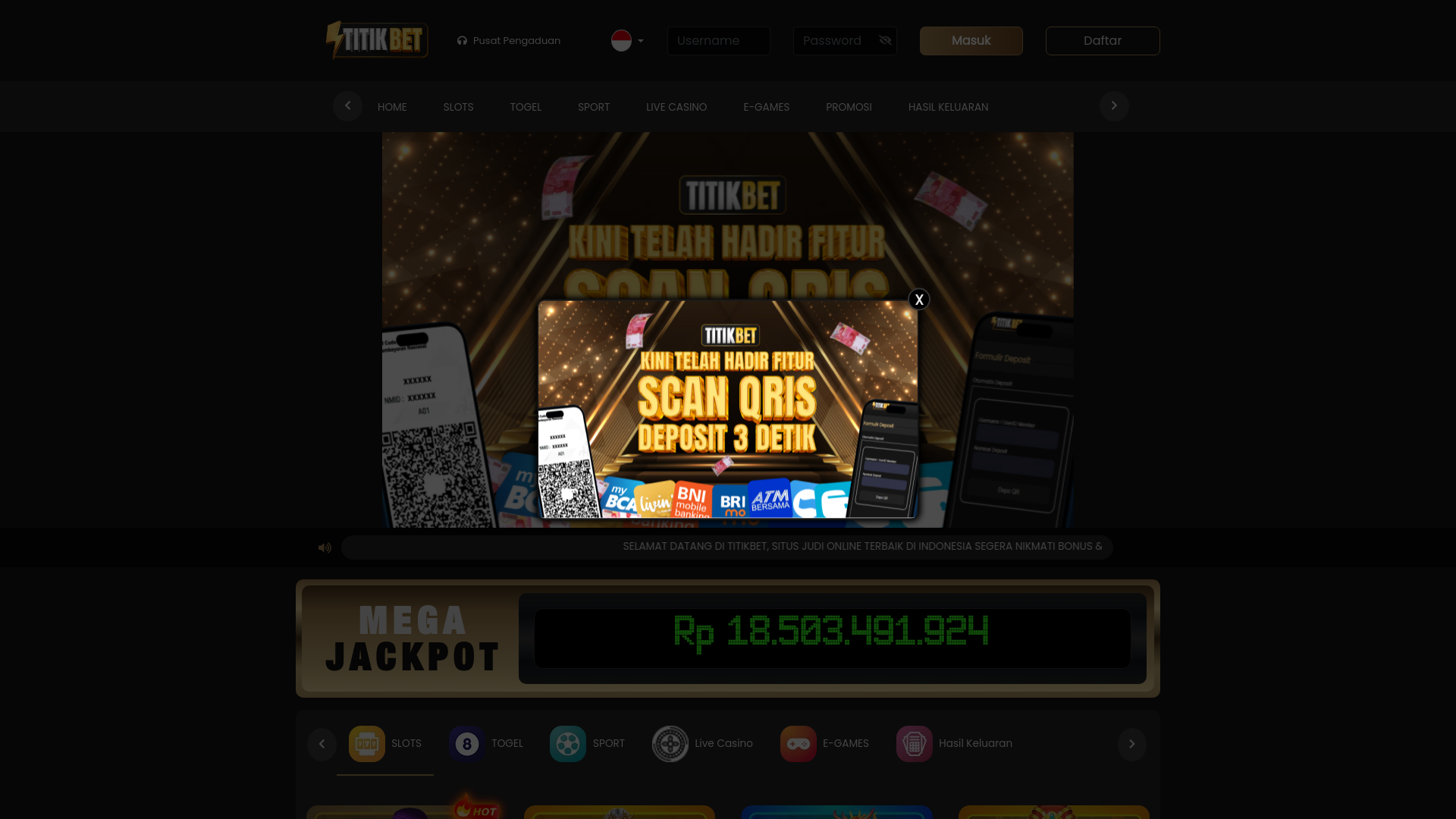 website screenshot of https://1titik777.com/